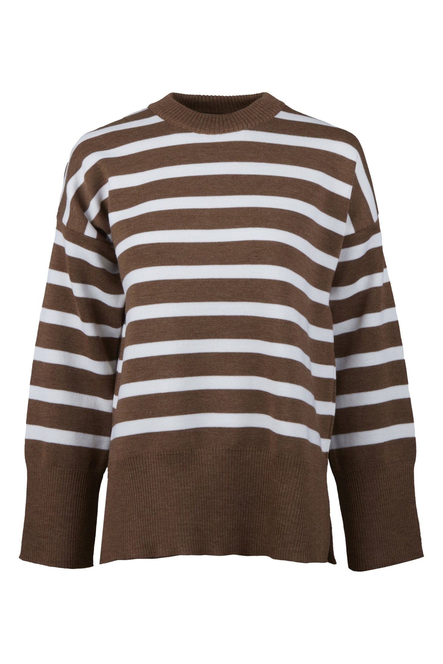 CRYSTAL KNIT JUMPER LIGHT BROWN STRIPE 1