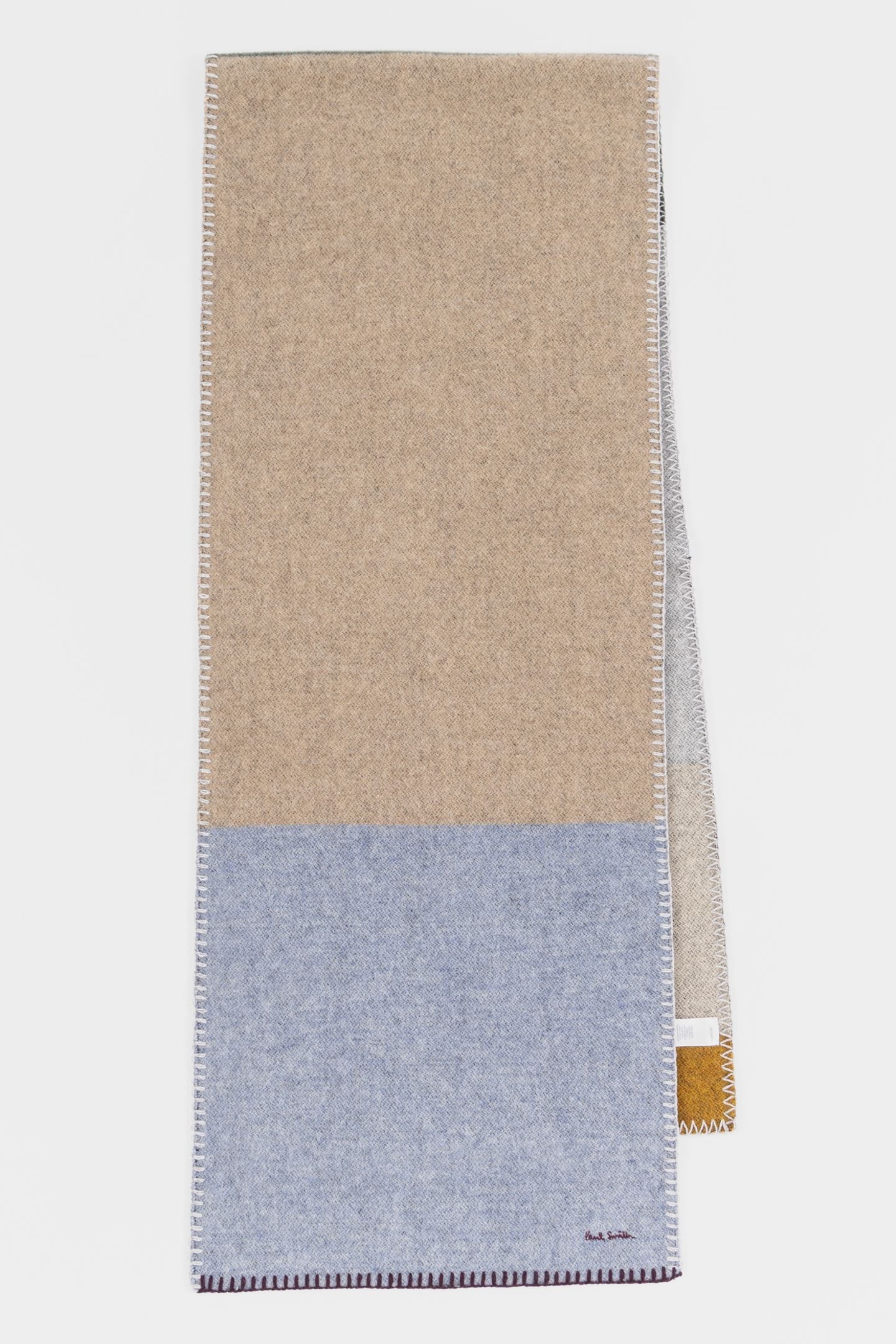 WOMEN SCARF BLANKT STITCH TAN 1