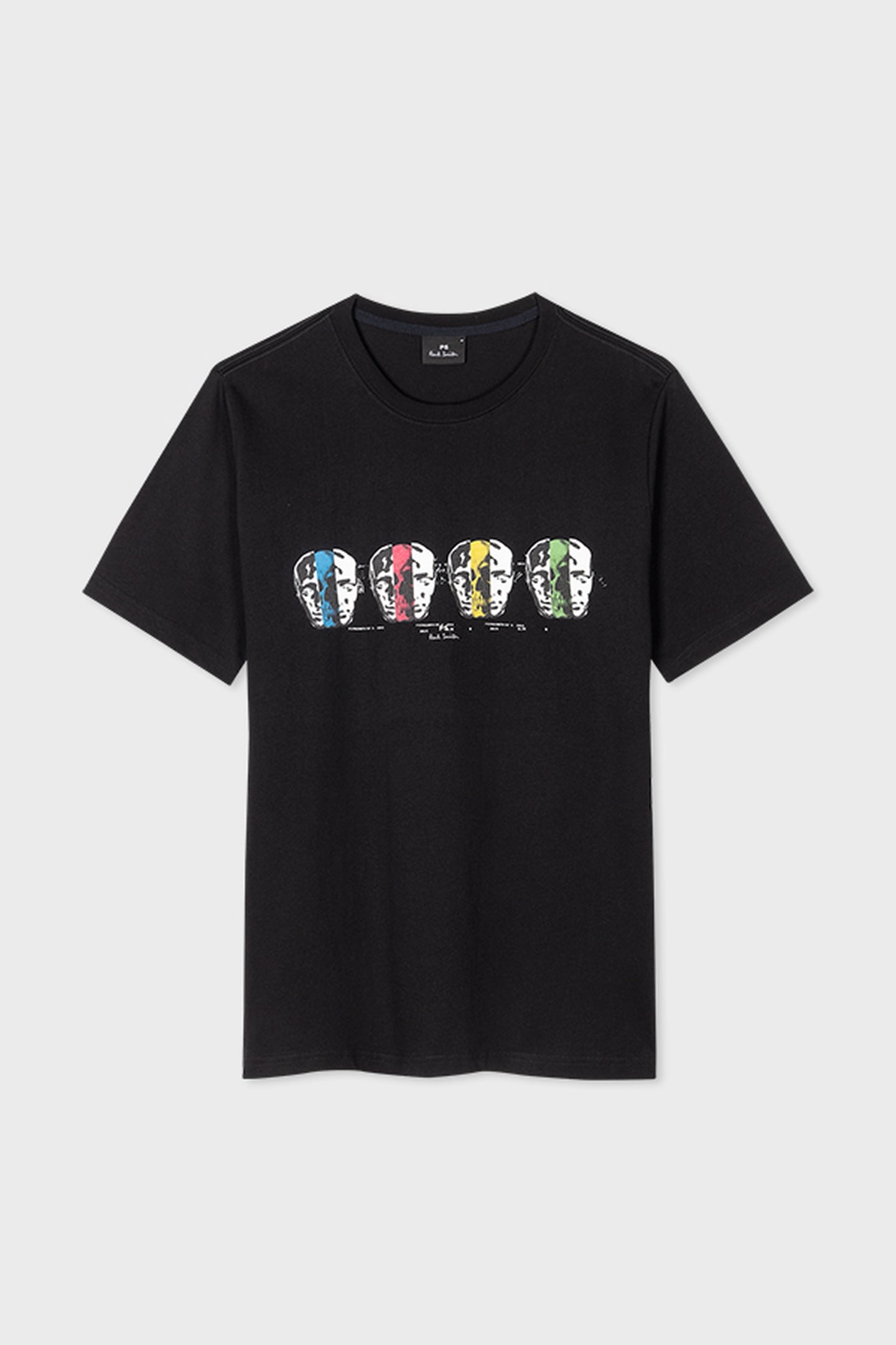 MENS REG FIT T SHIRT FACES MULTI BLACK 5