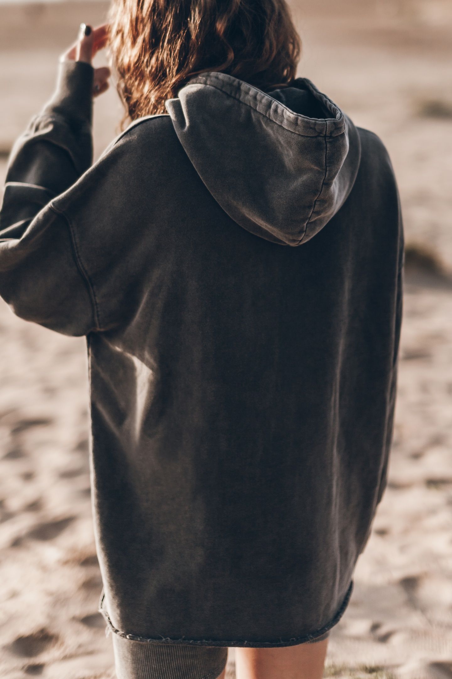 THE GREY FADED LONG BASE HOODIE GREY 2