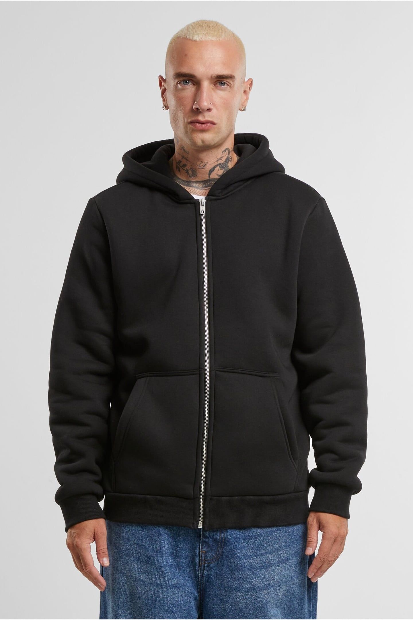 BONDED SHERPA ZIP HOODY BLACK 1
