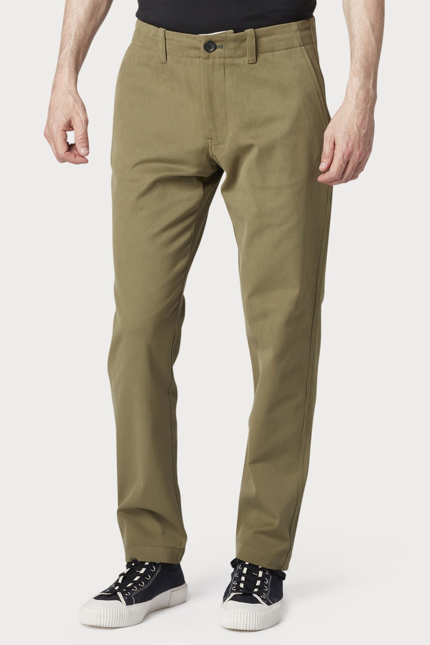 MENS TAPERED FIT CHINO HAPPY MILITARY GREEN 4