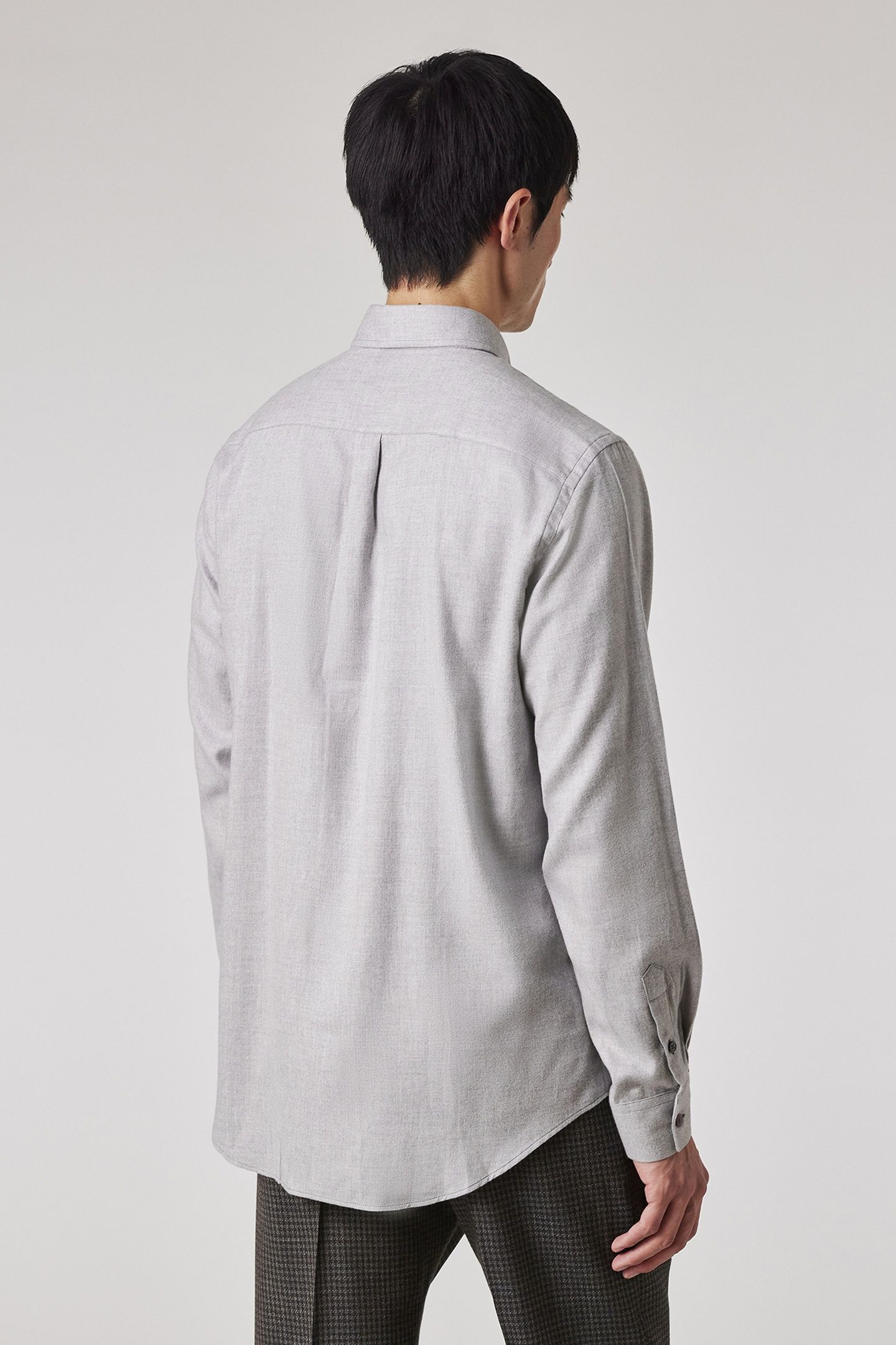 MENS S/C CASUAL FIT SHIRT GREY MELANGE 2