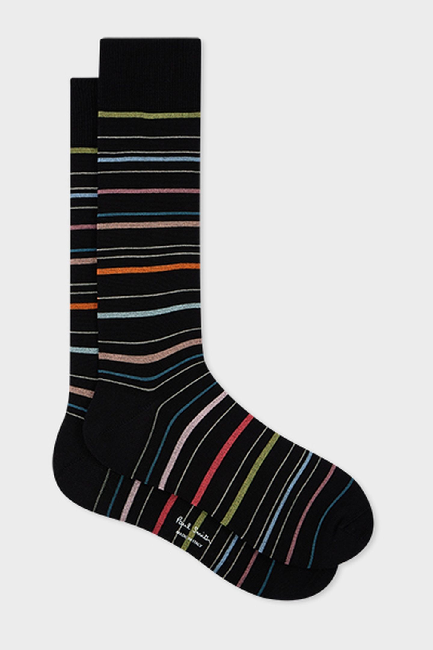 MEN SOCK PENCIL STRIPE BLACK 4