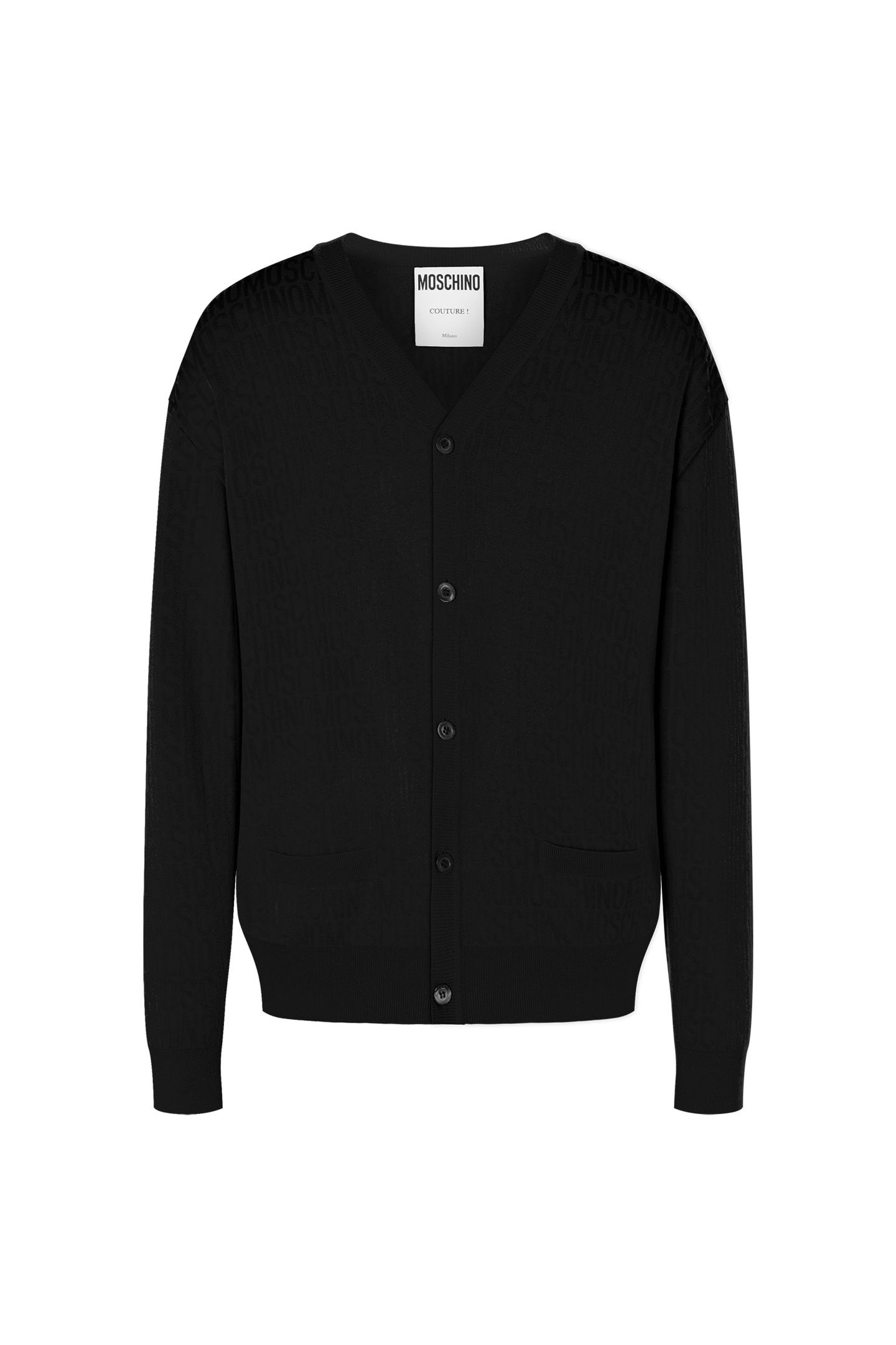 ALLOVER LOGO WOOL CARDIGAN BLACK 3