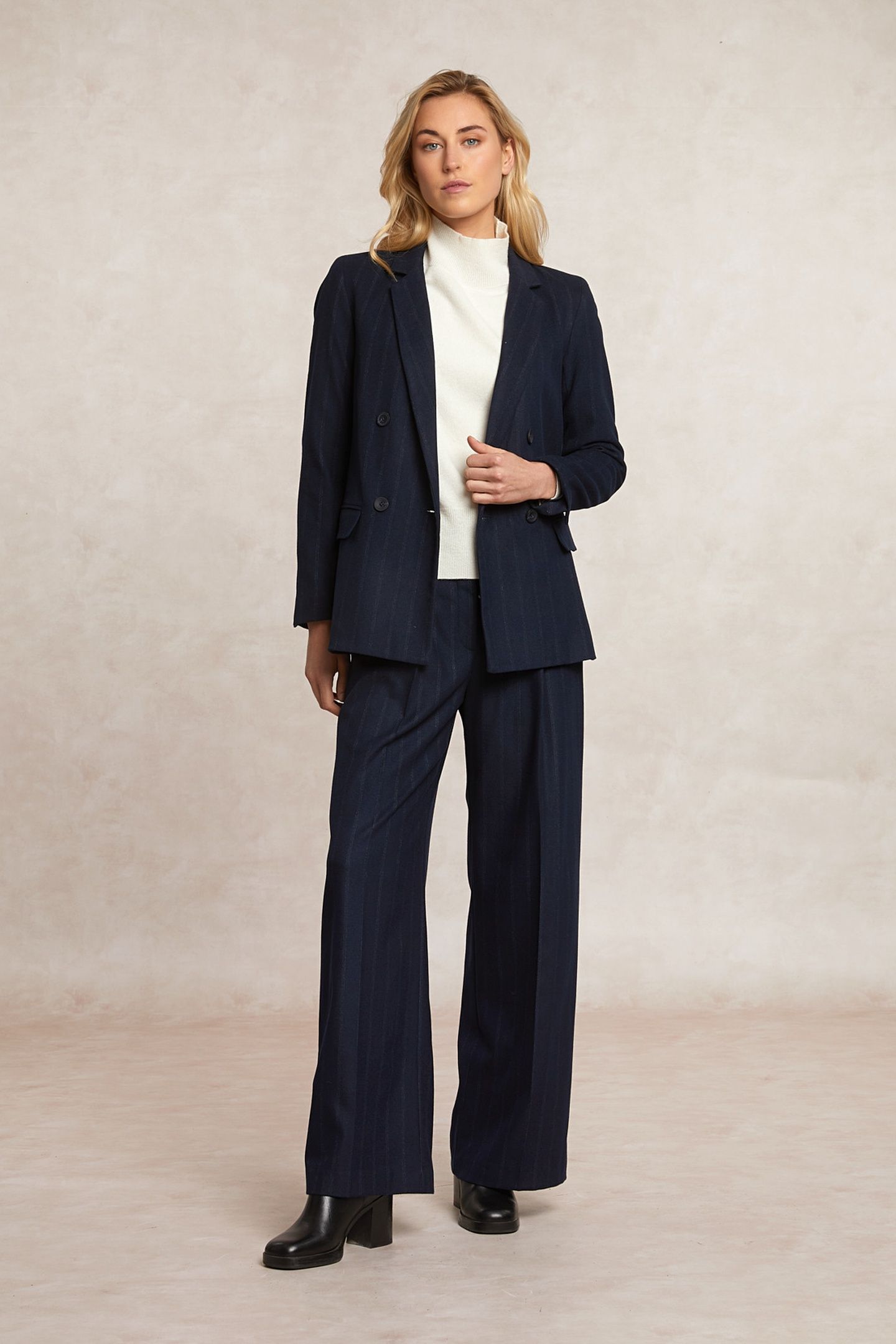 STRIPED BLAZER DOUBLE CLOSURE BLUE 1
