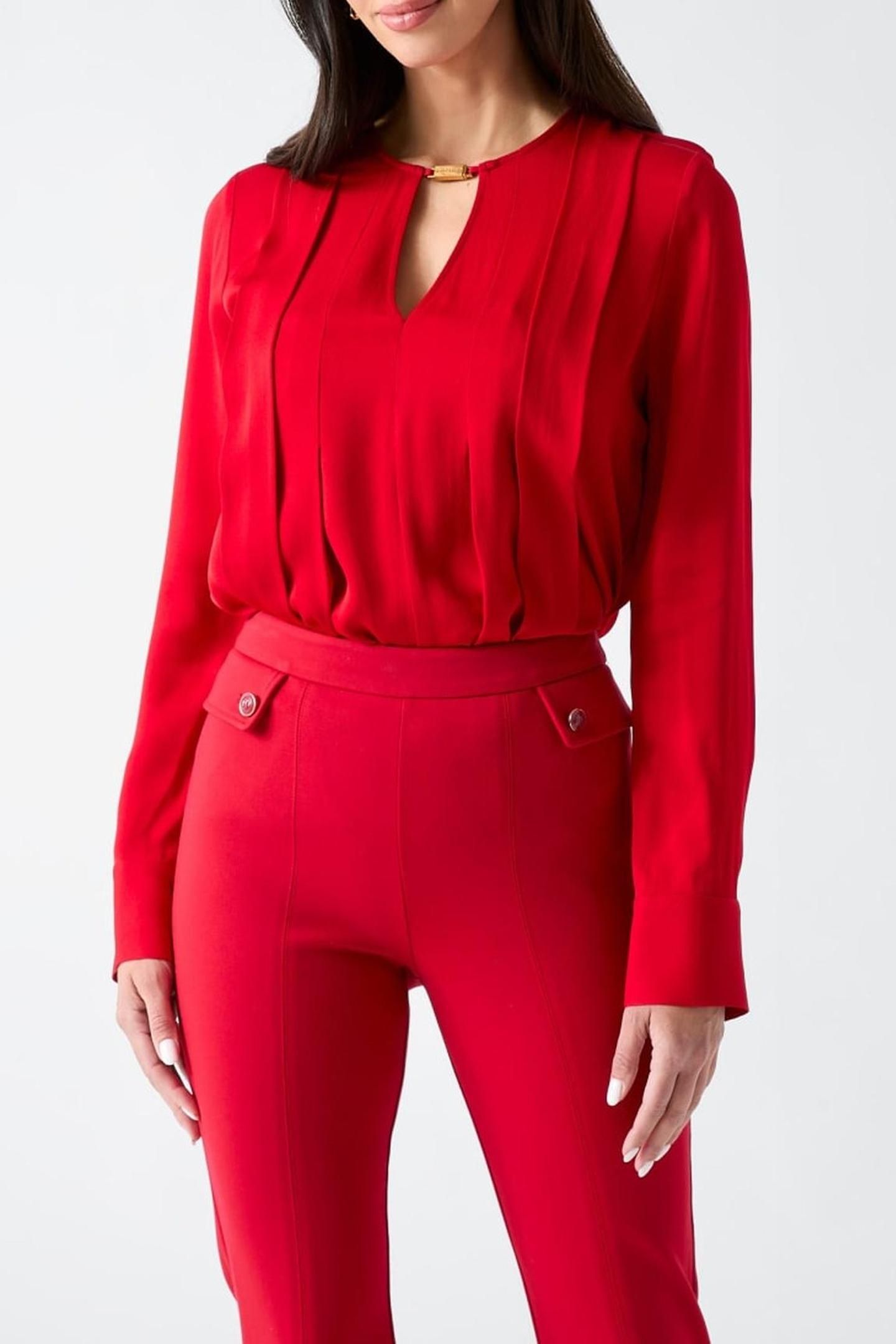ANITA V NECK LS BLOU SAMBA RED VIBES 4