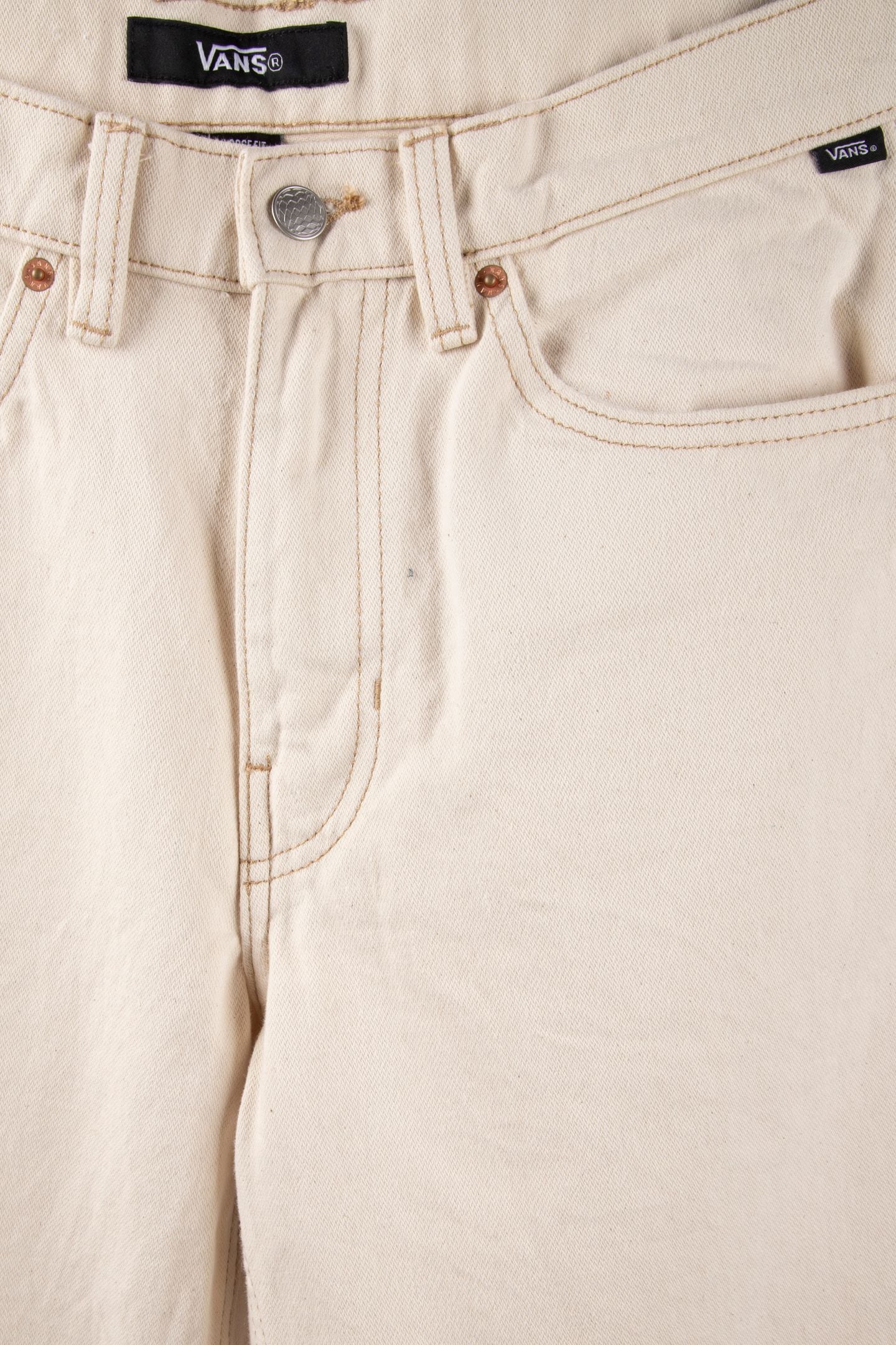 CHECK-5 LOOSE DENIM PANTS BEIGE 4