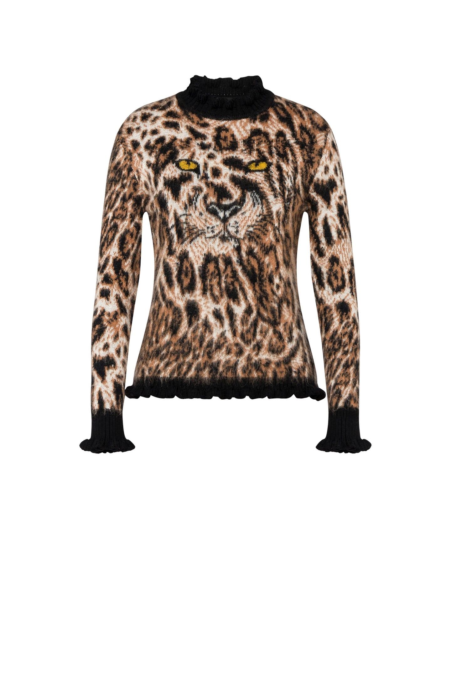 LEOPARD PRINT MOHAIR BLEND PULLOVER BEIGE 3