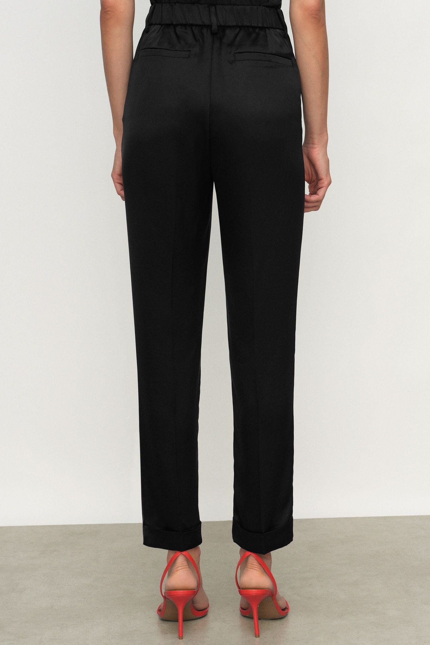 SATIN TAPER TROUSER BLACK 3