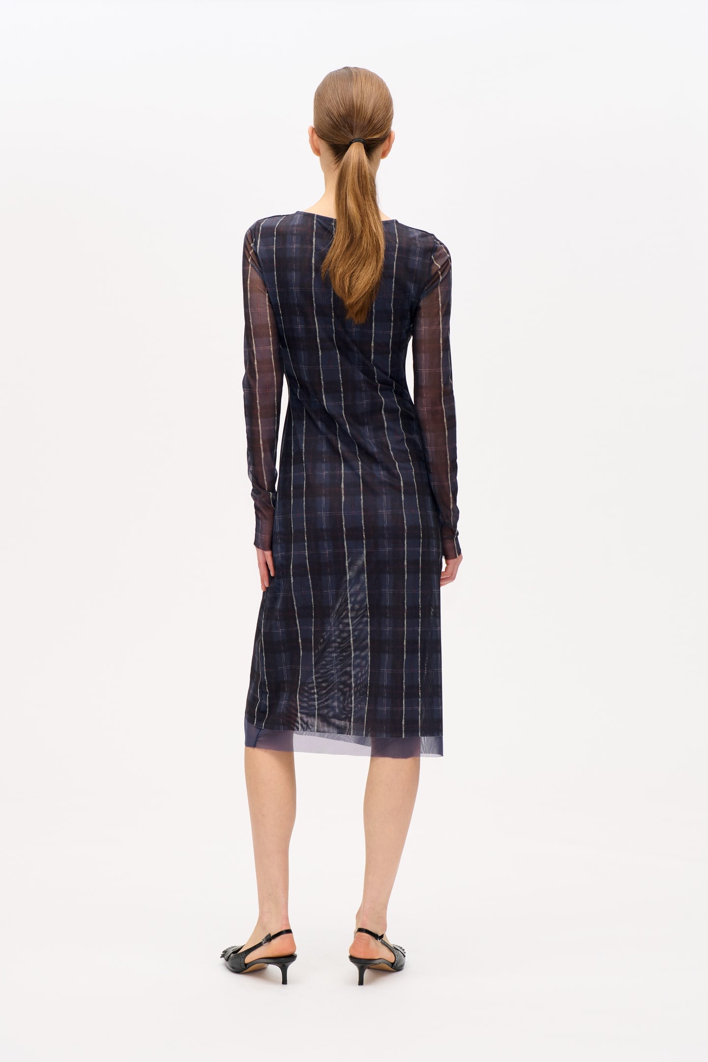 JOLANDI DRESS NAVY CHECK 2