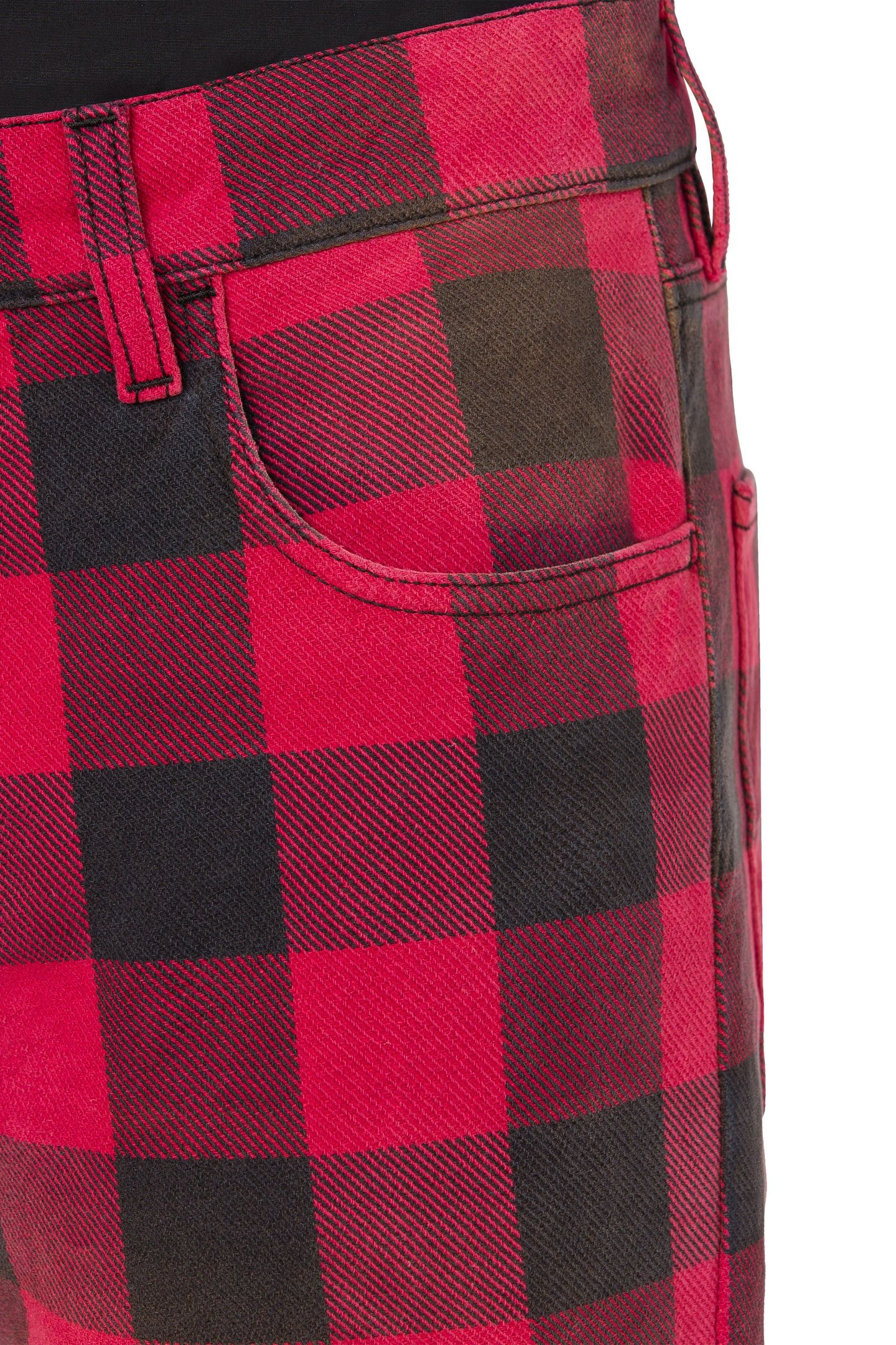 COTTON CHECK TROUSERS BLACK 3