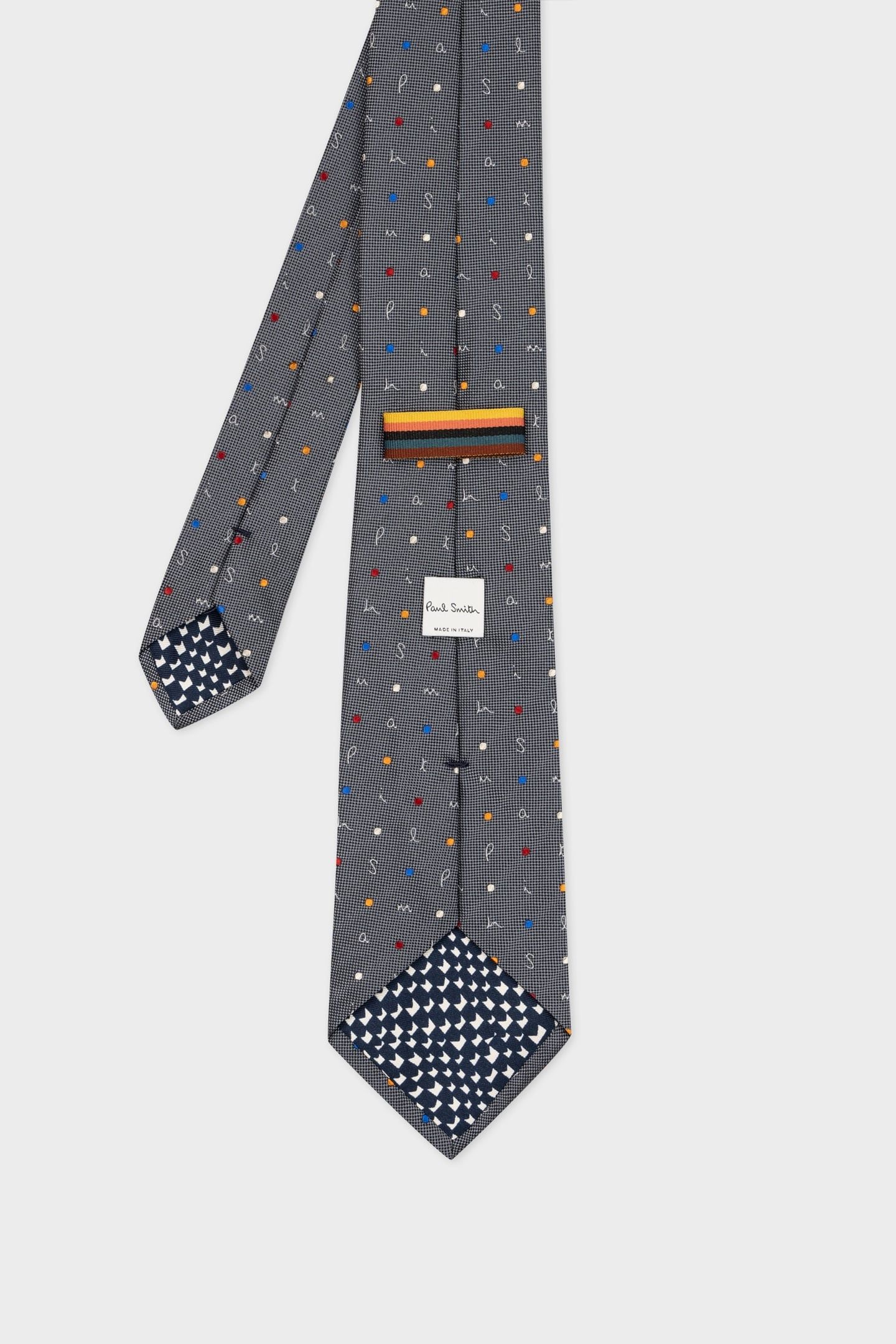 MEN TIE SPOTTY LETTERS GREY 2