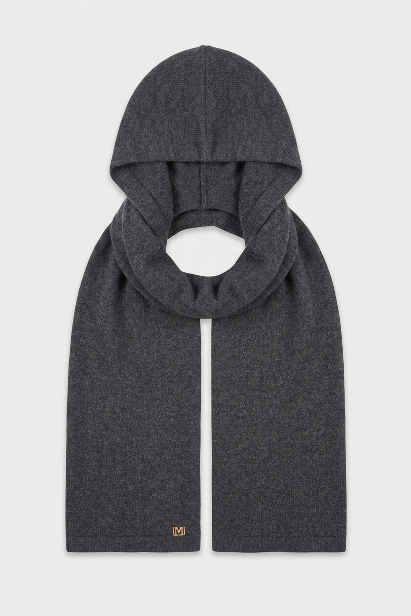 AFRAH HOODIE SCARF S DARK COAL HEATHER M9 3