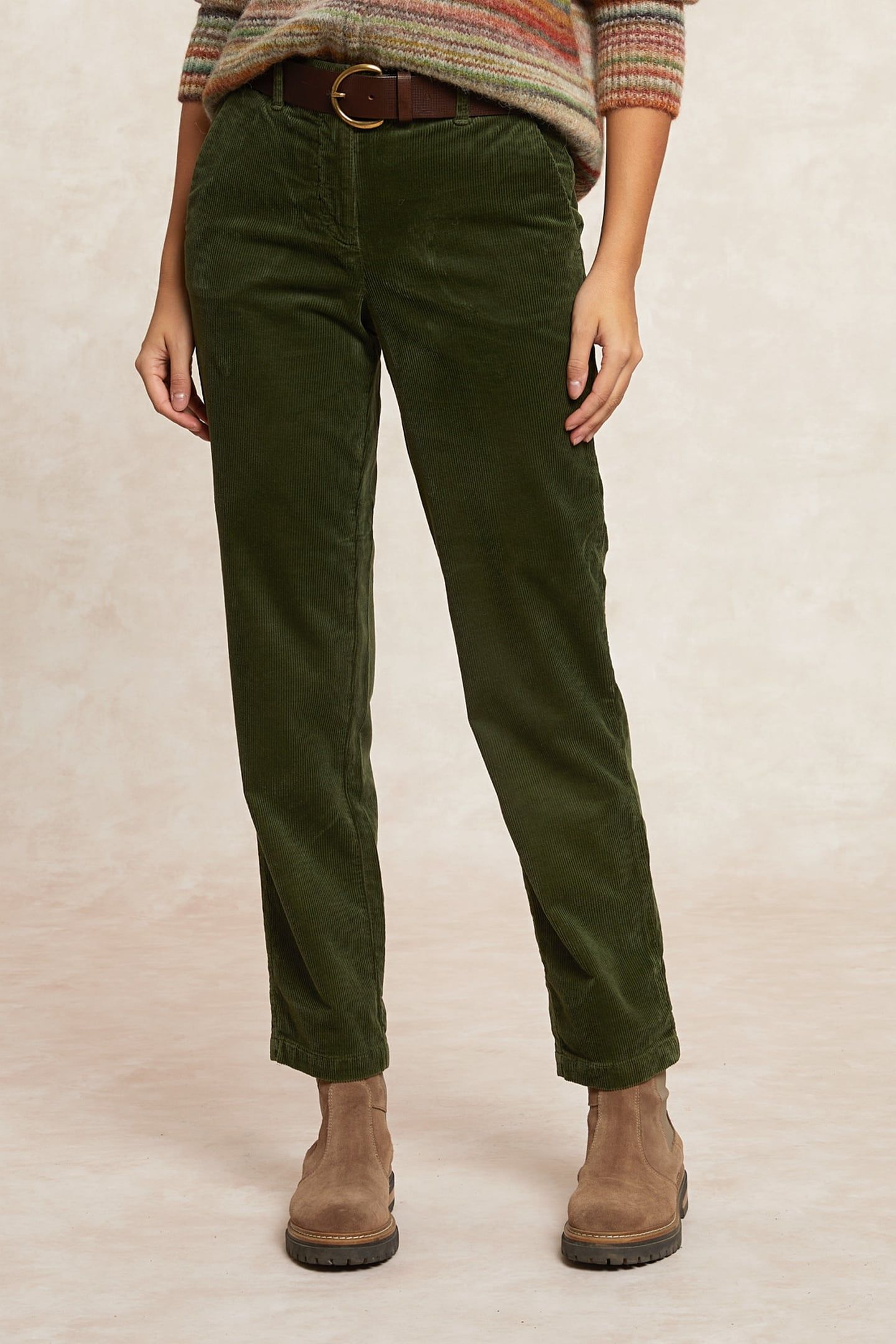 COMFORT CORDUROY 7/8 PANTS GREEN 1