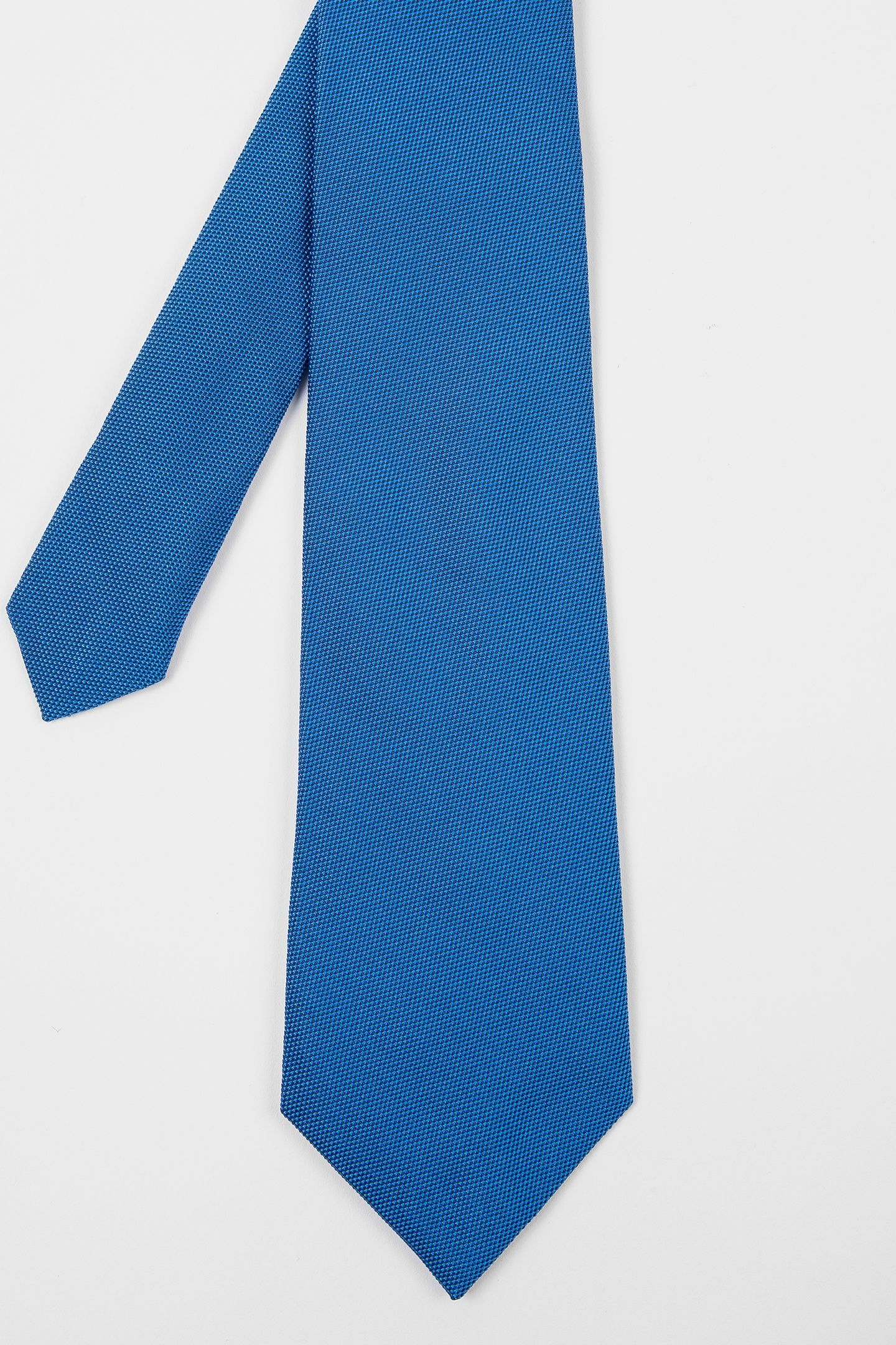 MEN TIE PLAIN SILK COBALT BLUE 1