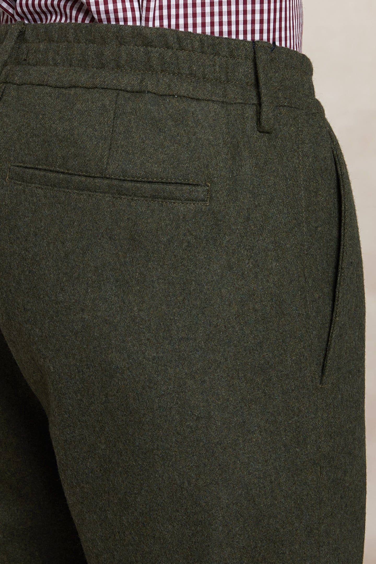 CLASSIC FLANNEL PANTS ELASTIC WAIST GREEN 4