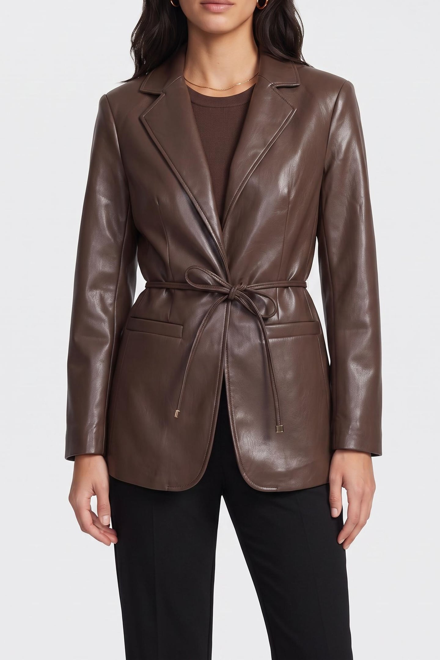 GLADYS BELTED BLAZER CHOCOLATE BROWNIE 1