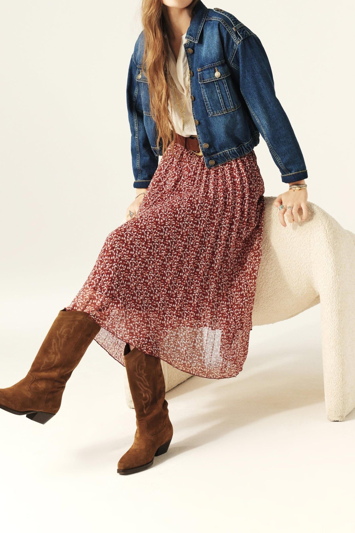 MID-LENGTH SKIRT BORDEAUX 3
