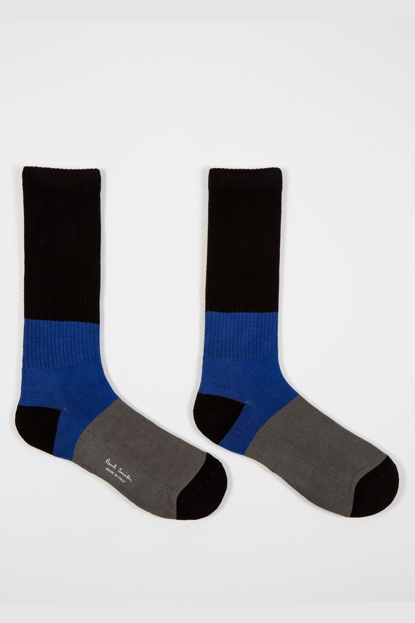 MEN SOCK TRI BLOCK BLACK MELANGE 5