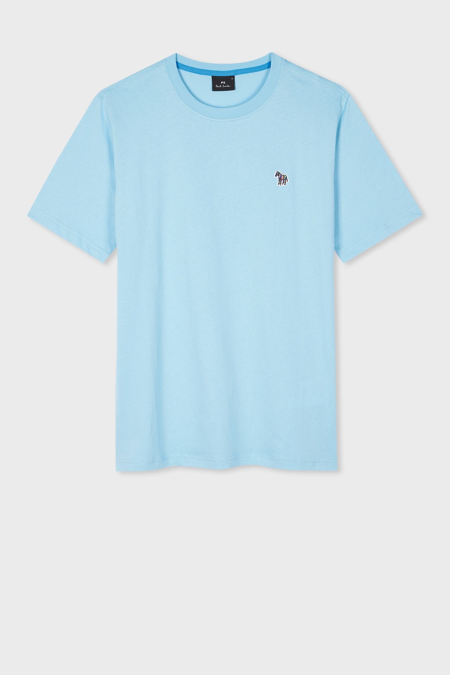MENS REG FIT TSHIRT ZEBRA BADGE LIGHT BLUE 2