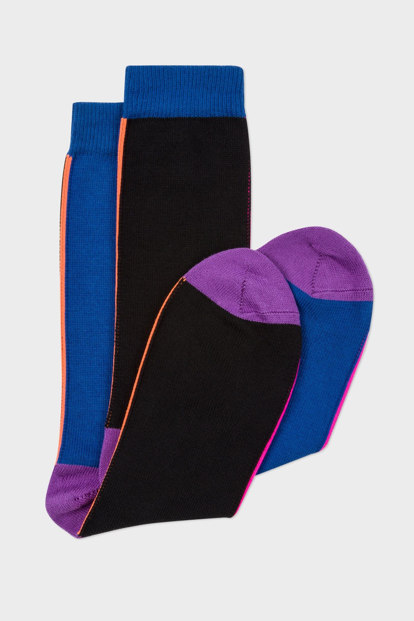 MEN SOCK VERTICAL BLK COBALT BLUE 3