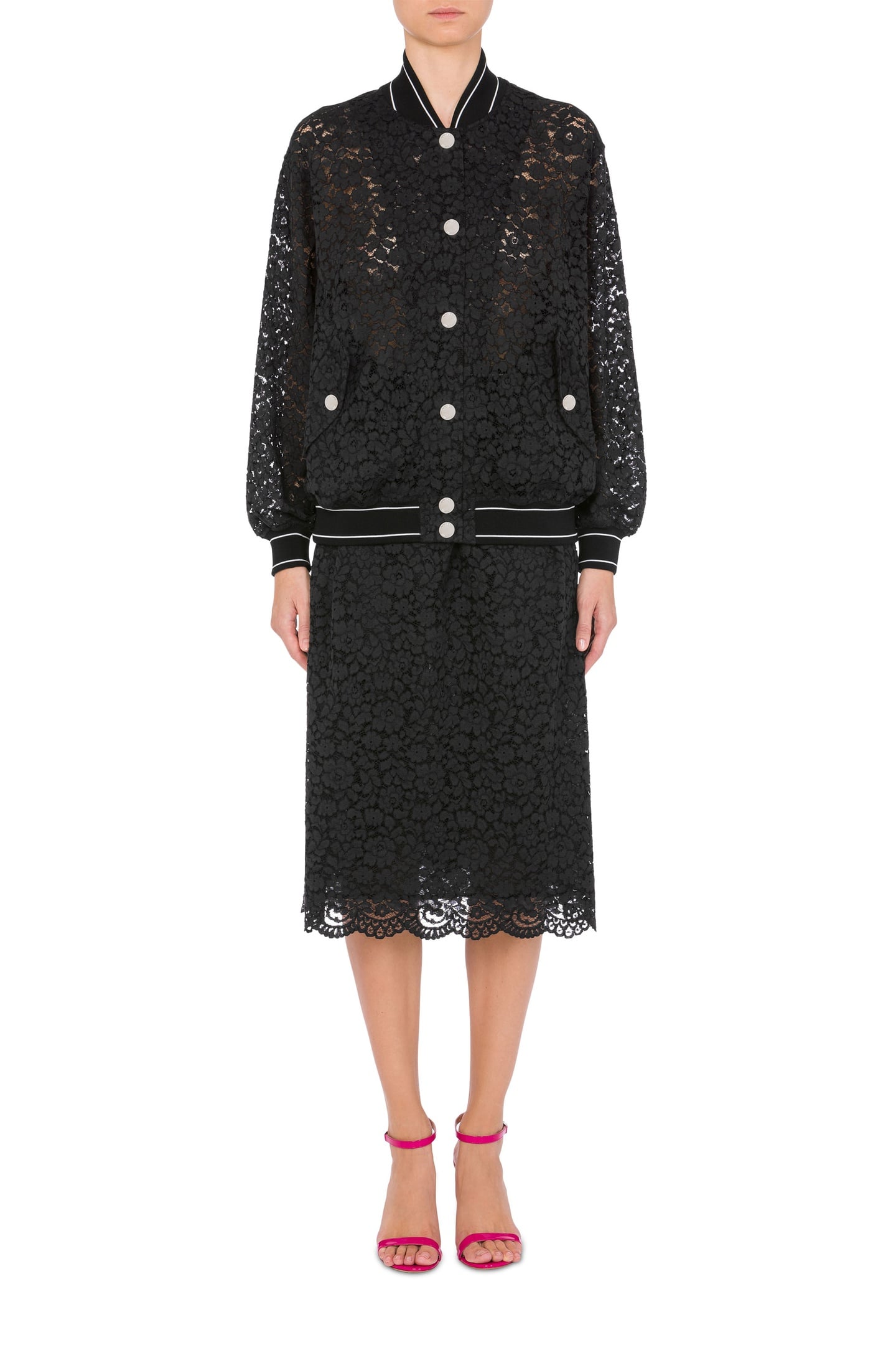 LACE BOMBER JACKET BLACK 1
