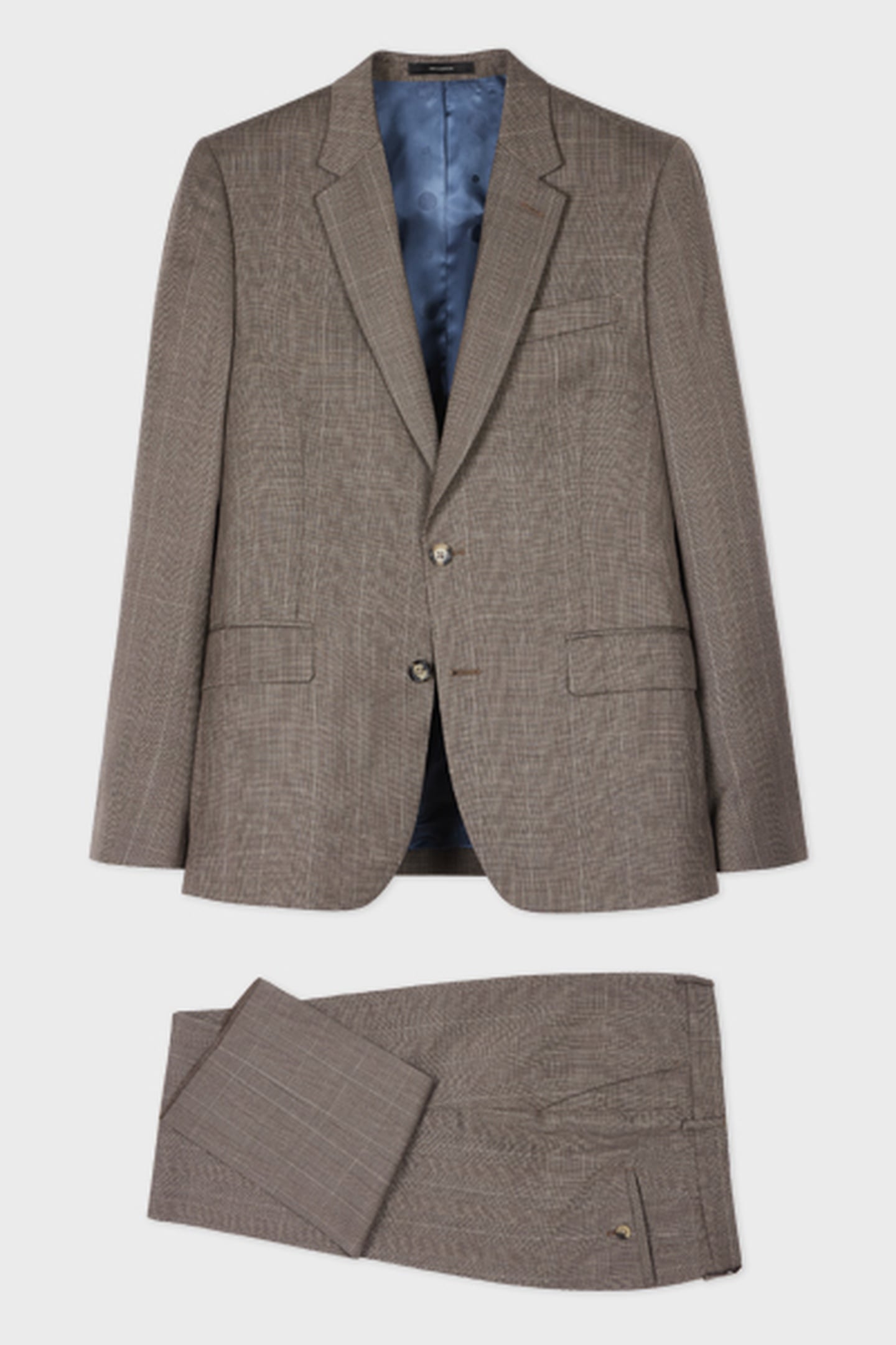 MENS TAILORED FIT 2 BUTTON SUIT BROWN 3