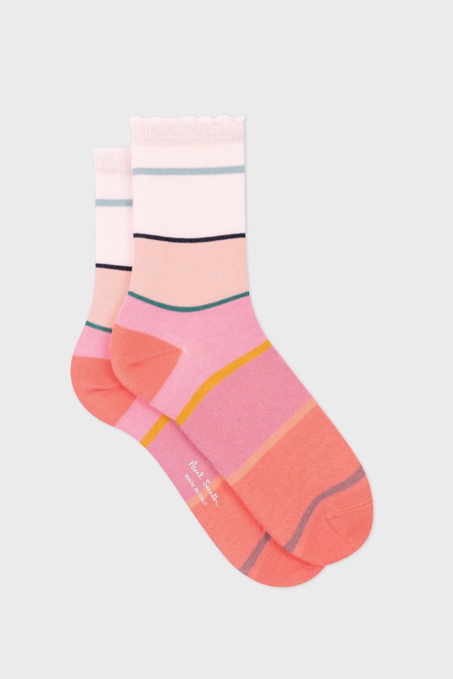 WOMEN SOCK HELEN STRIPE PINK 1