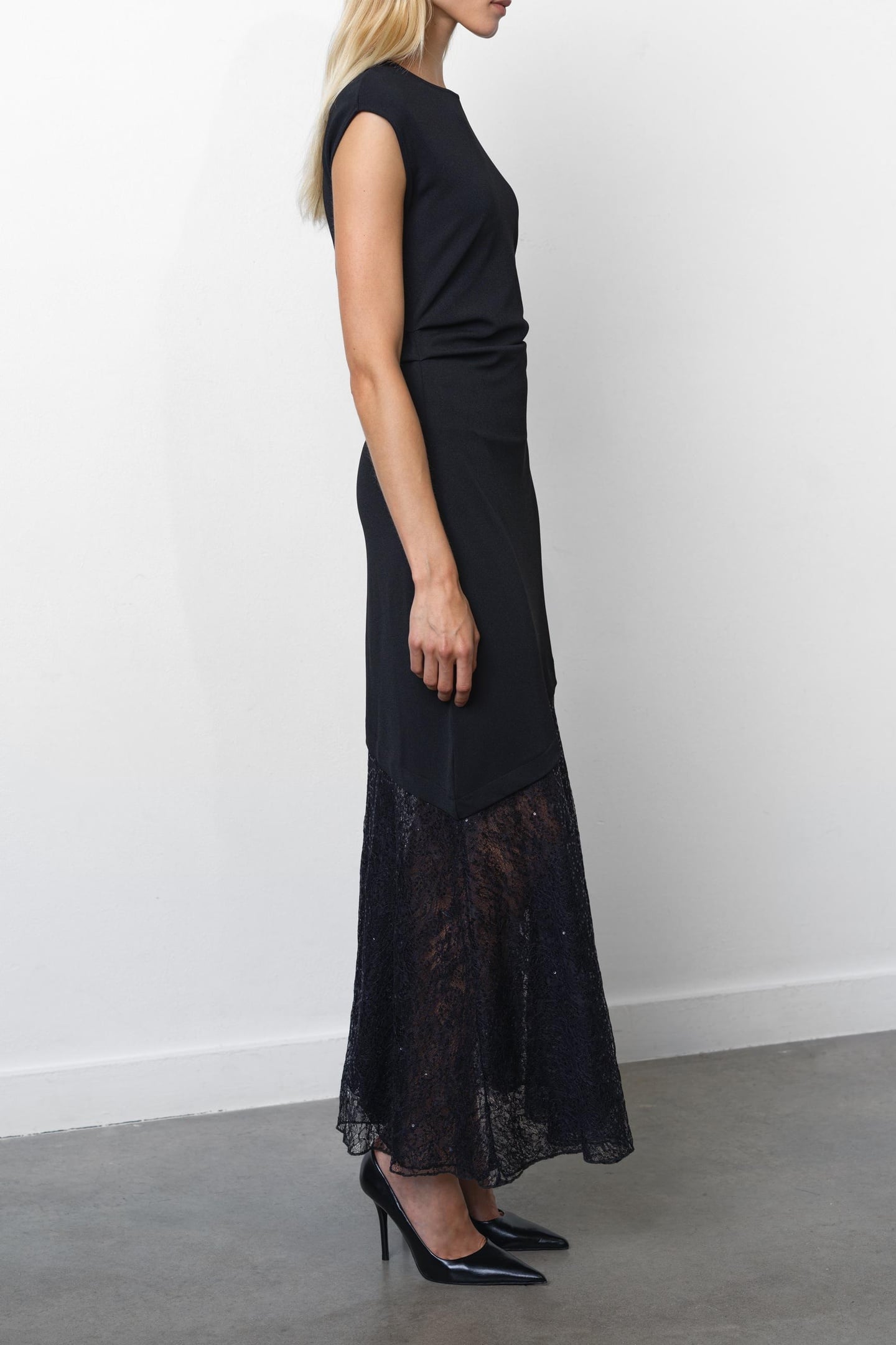 VALETTA LACE MIX DRESS BLACK 3