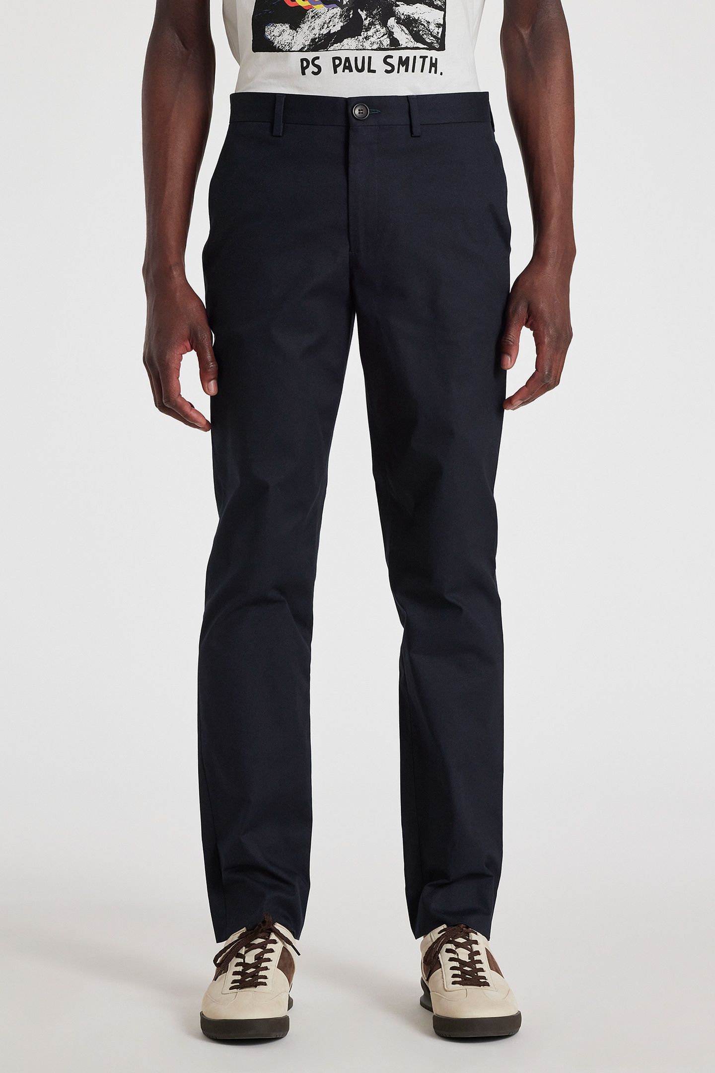 MENS MID FIT CLEAN CHINO ZEBRA EMB VERY DARK NAVY 1
