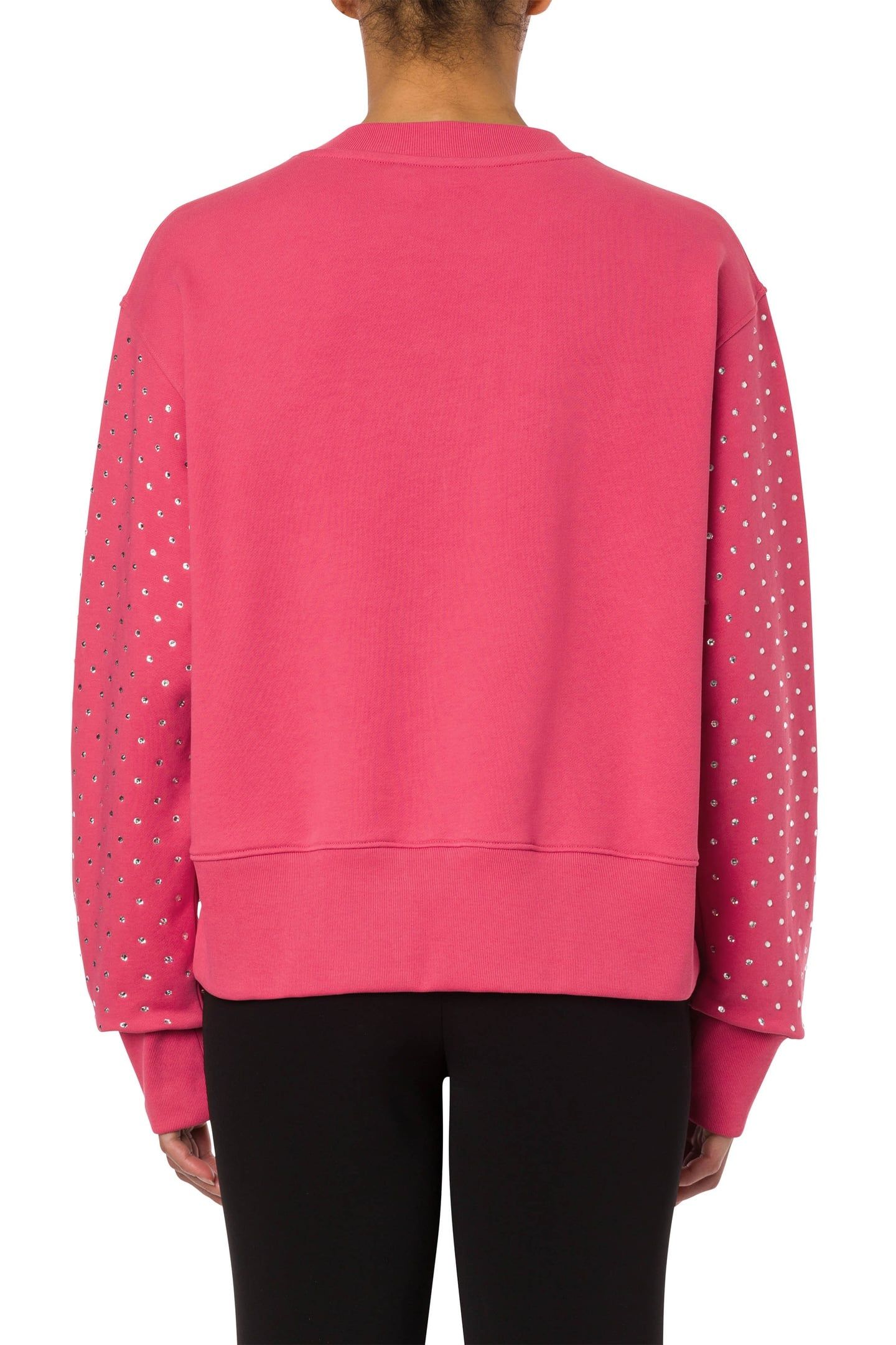 CRYSTAL TEDDY BEAR ORGANIC COTTON SWEATSHIRT PINK 2