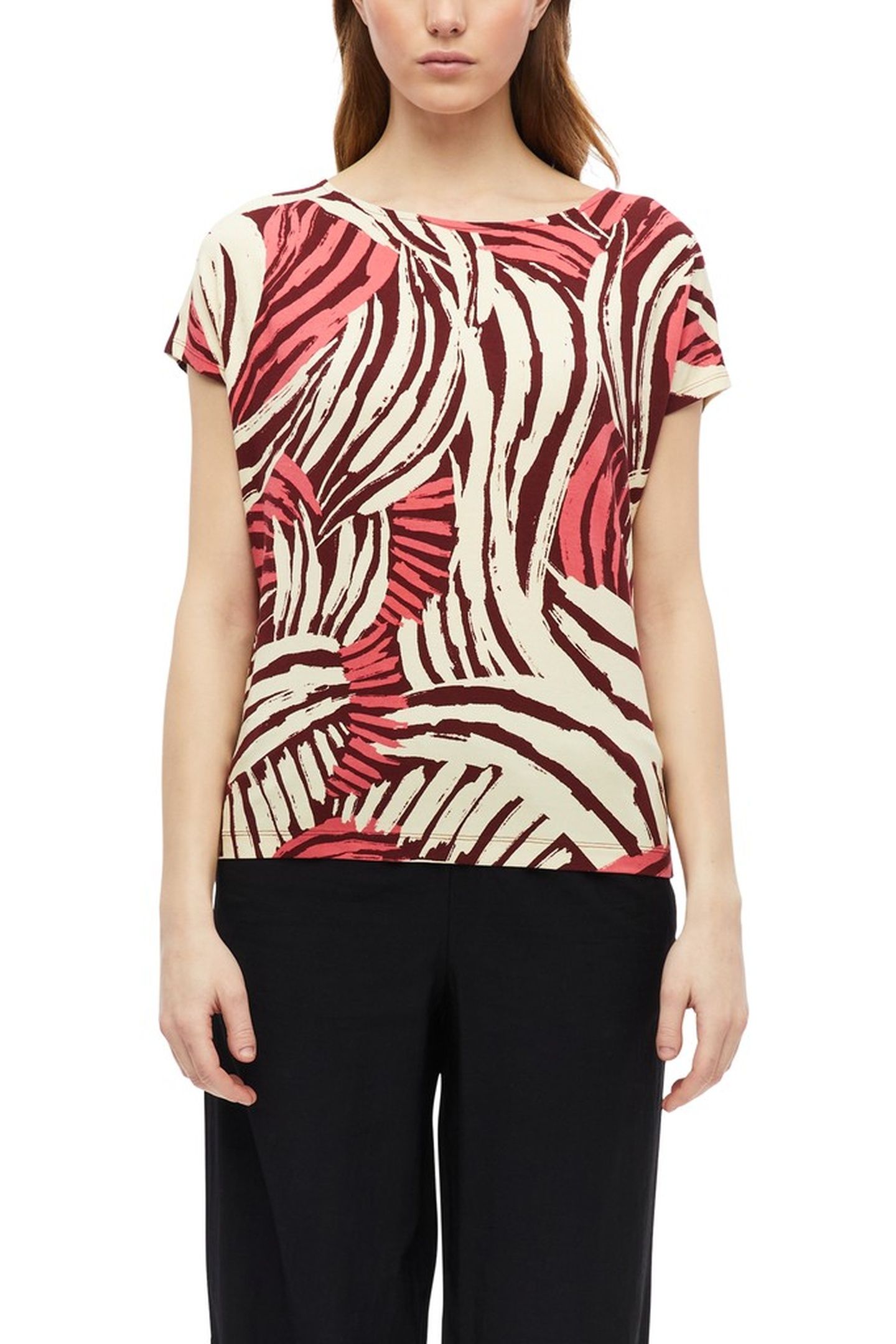 S.OLIVER T-SHIRTS PINK BURGUNDY 1