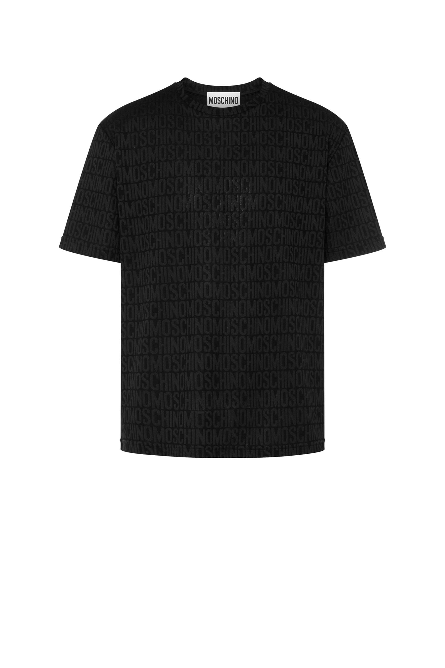 T-SHIRT IN JERSEY JACQUARD ALLOVER LOGO BLACK 3