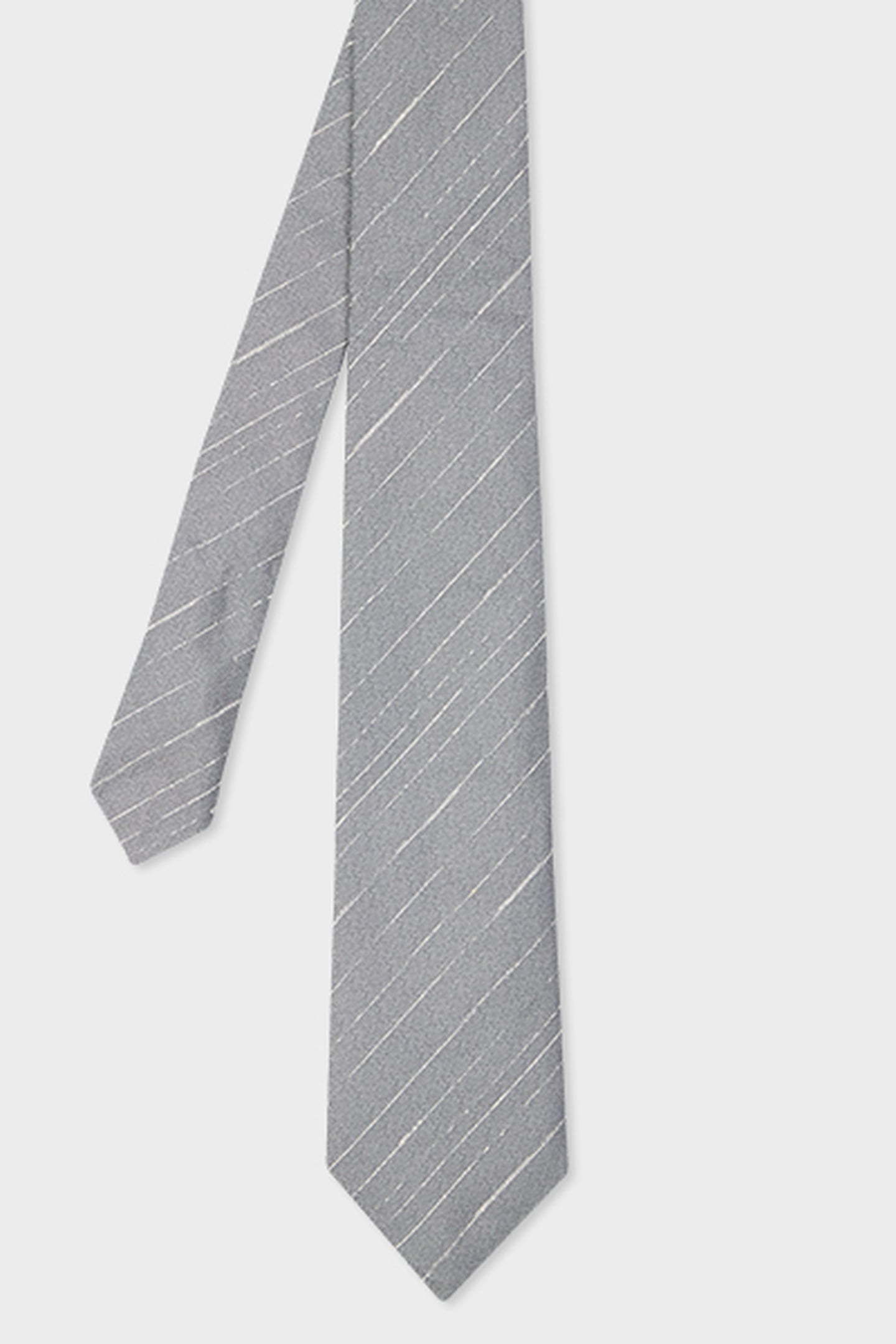 MEN TIE CREPE STRIPE SILVER 3
