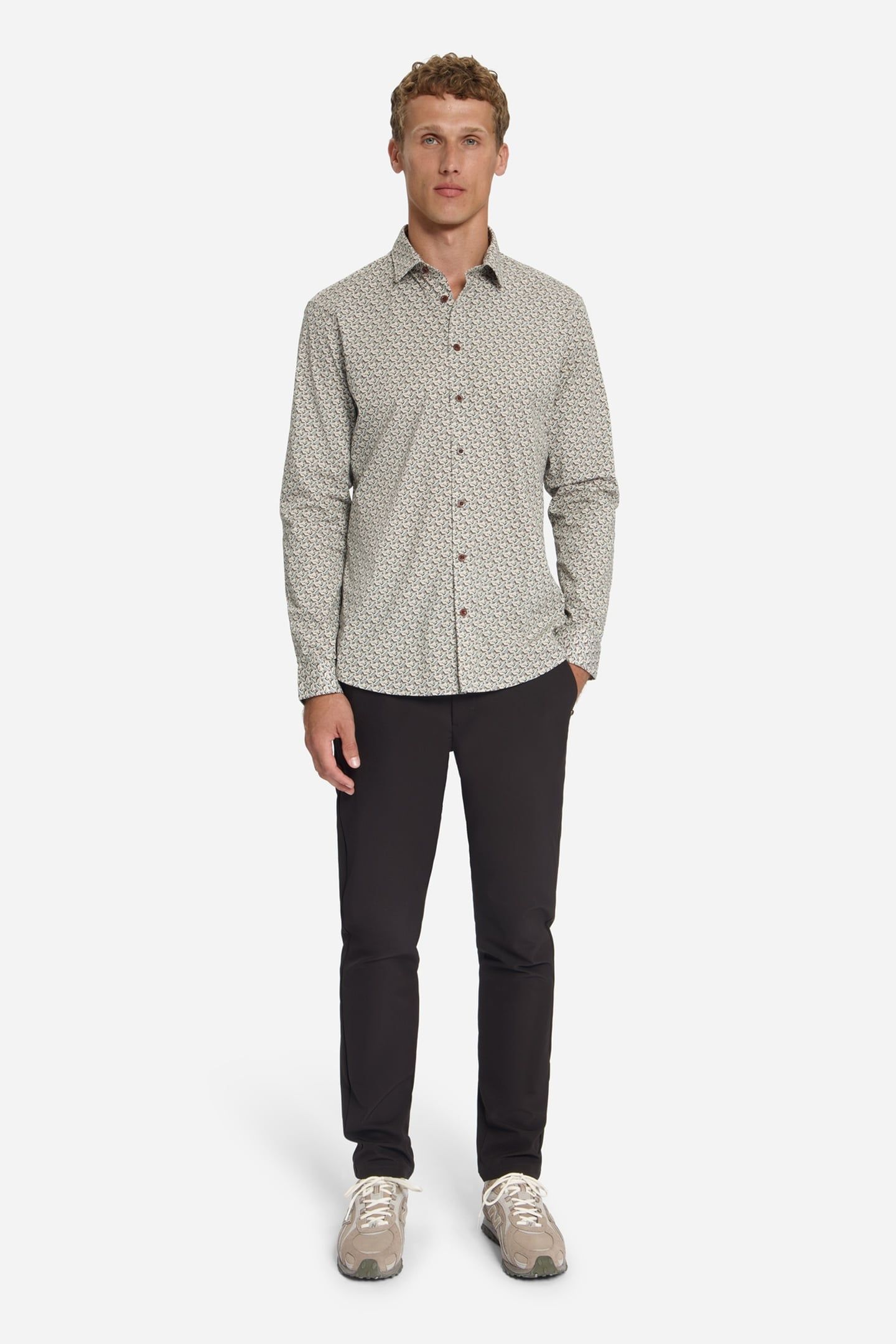 SHIRT STRETCH ALLOVER PRINTED CARAMEL 2