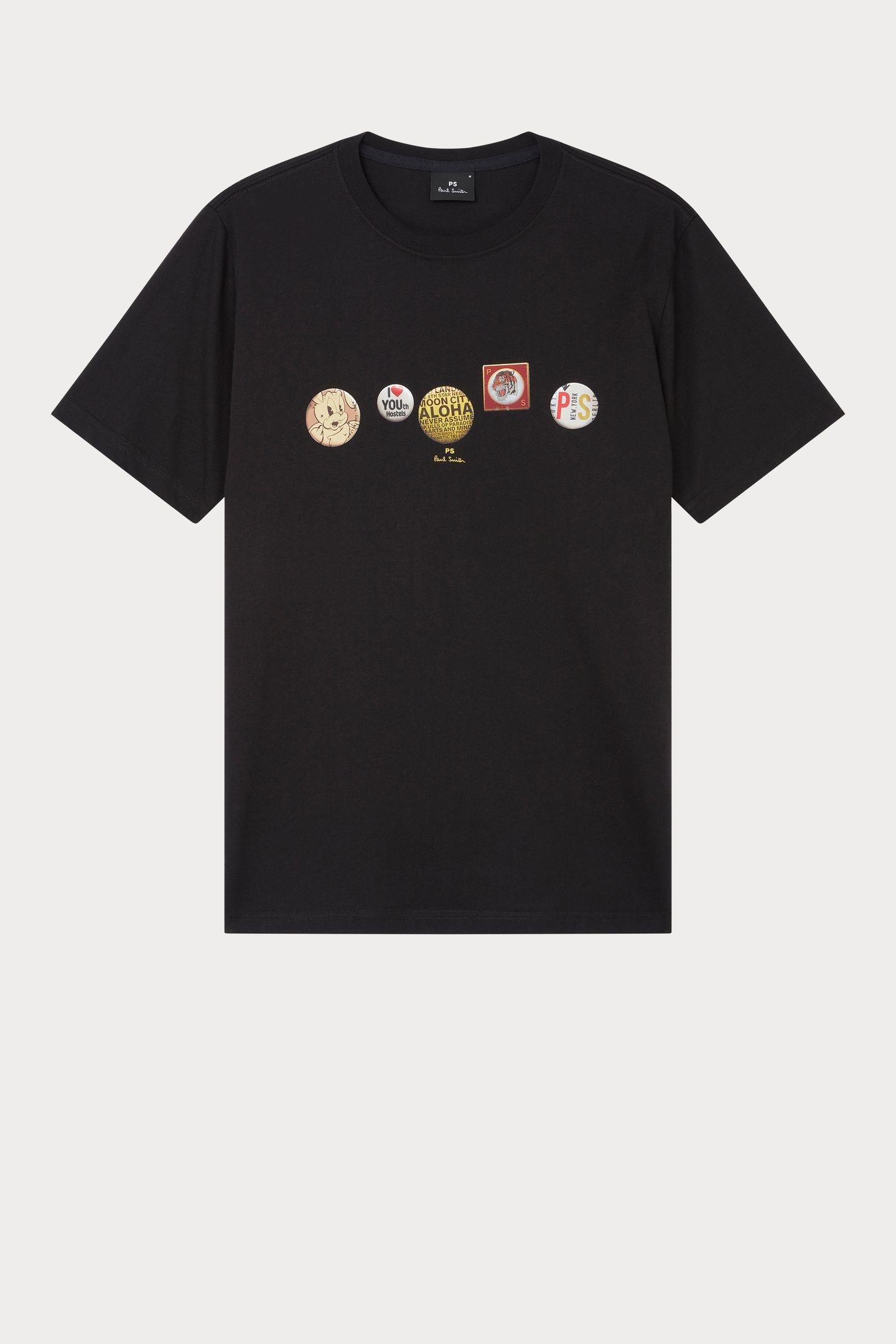 MENS REG FIT T SHIRT BADGES BLACK 4