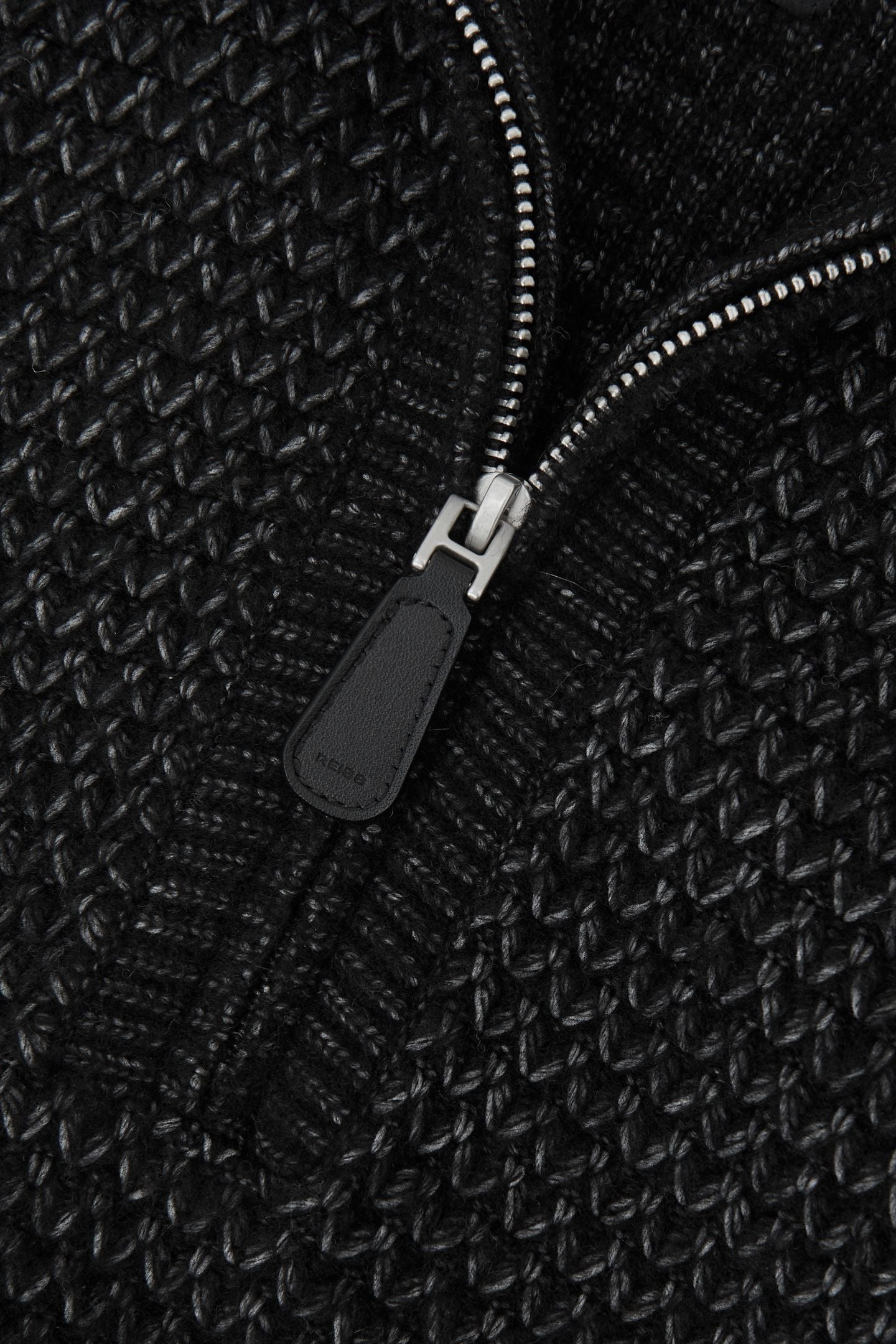 LS HALF ZIP BRUSHED RIBBED JUMPER BLACK 4