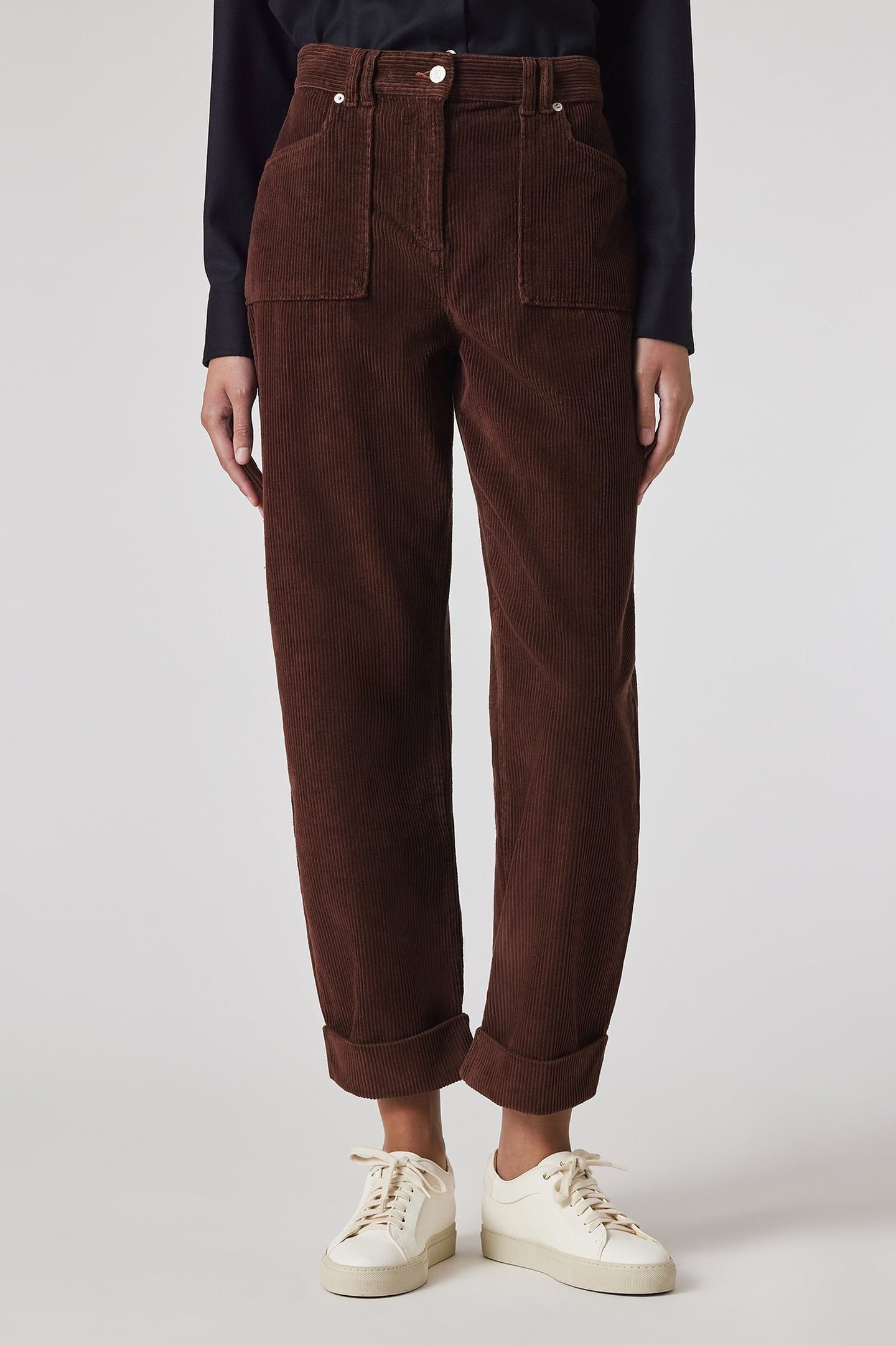 WOMENS TROUSER DARK BROWN 1