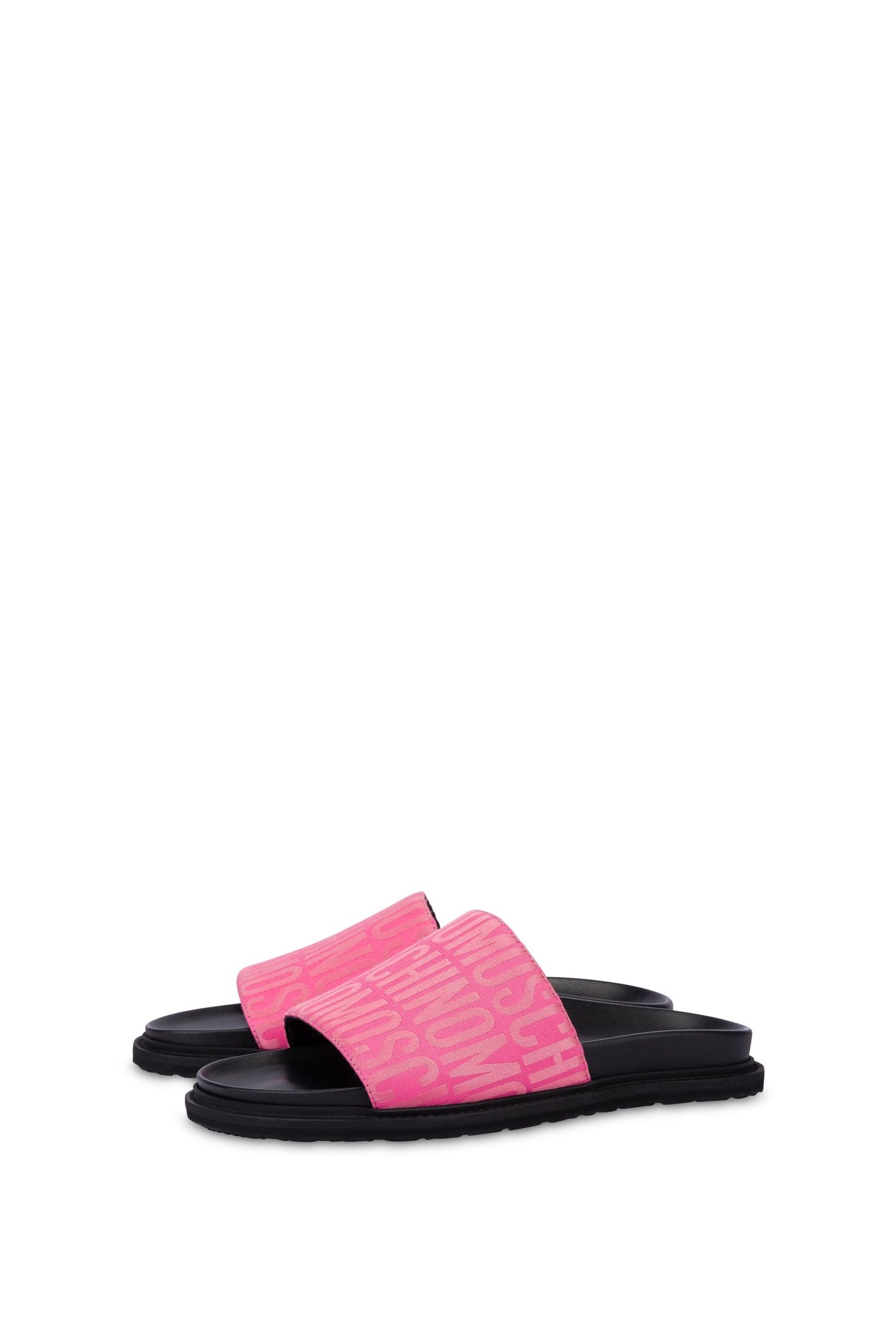 ALLOVER LOGO NYLON SLIDE SANDALS PINK 2