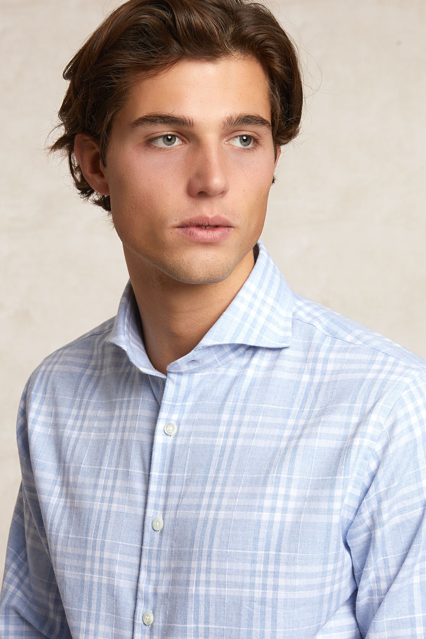 CUSTOM FIT CHECKED SHIRT BLUE/WHITE 4