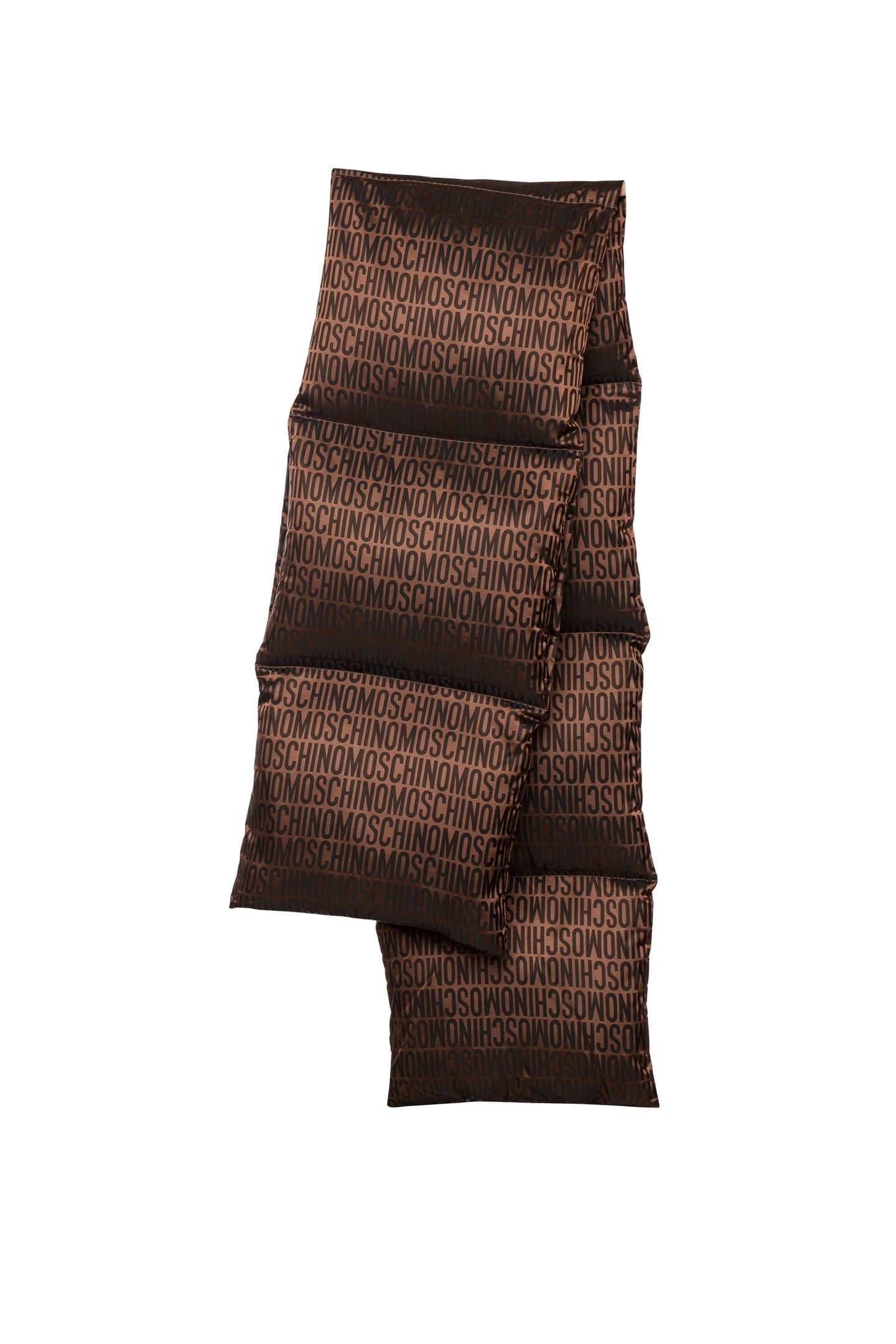 ALLOVER LOGO JACQUARD NYLON SCARF BROWN 2