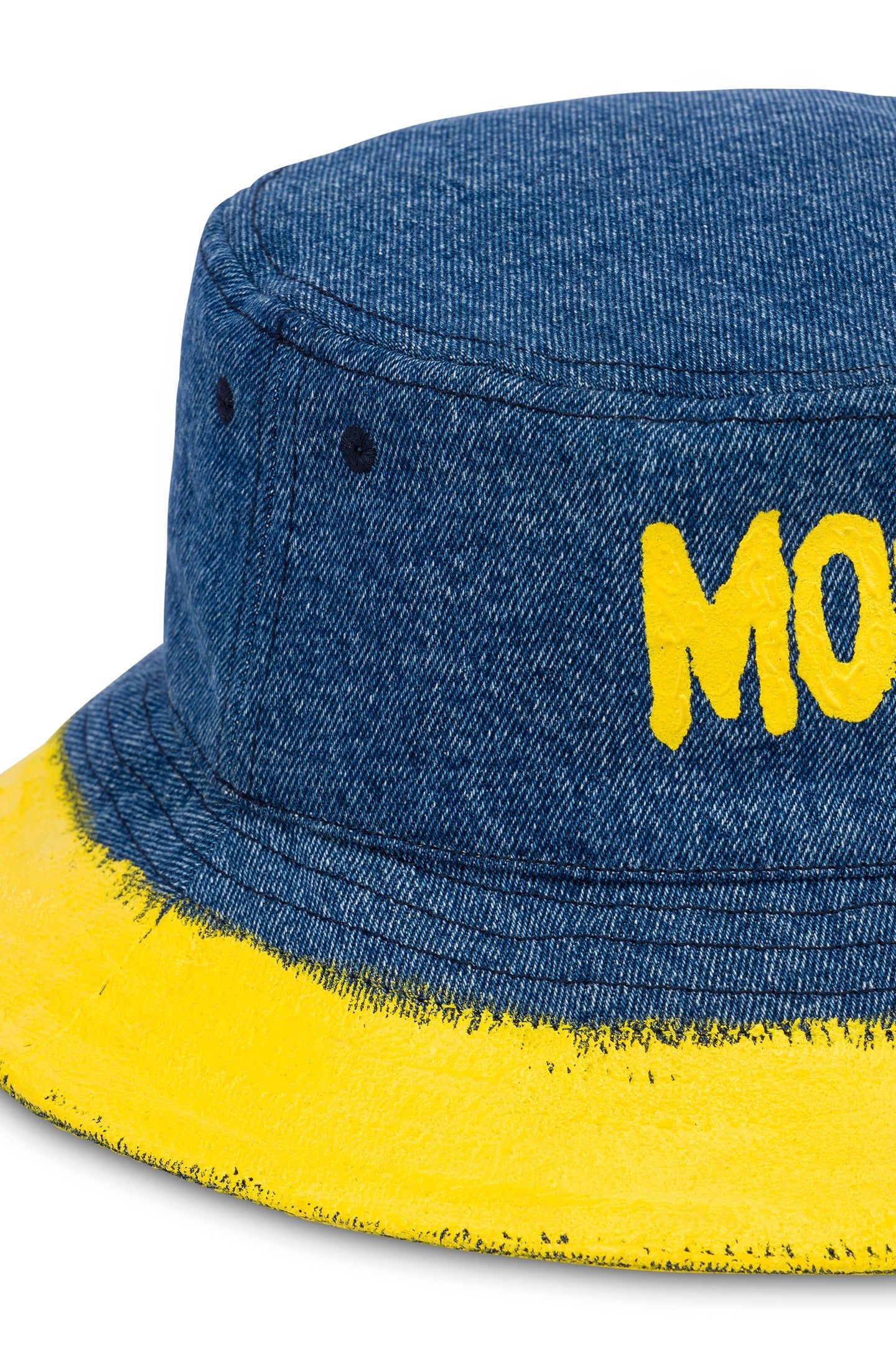 BUCKET HAT IN DENIM MOSCHINO PAINT BLUE 3