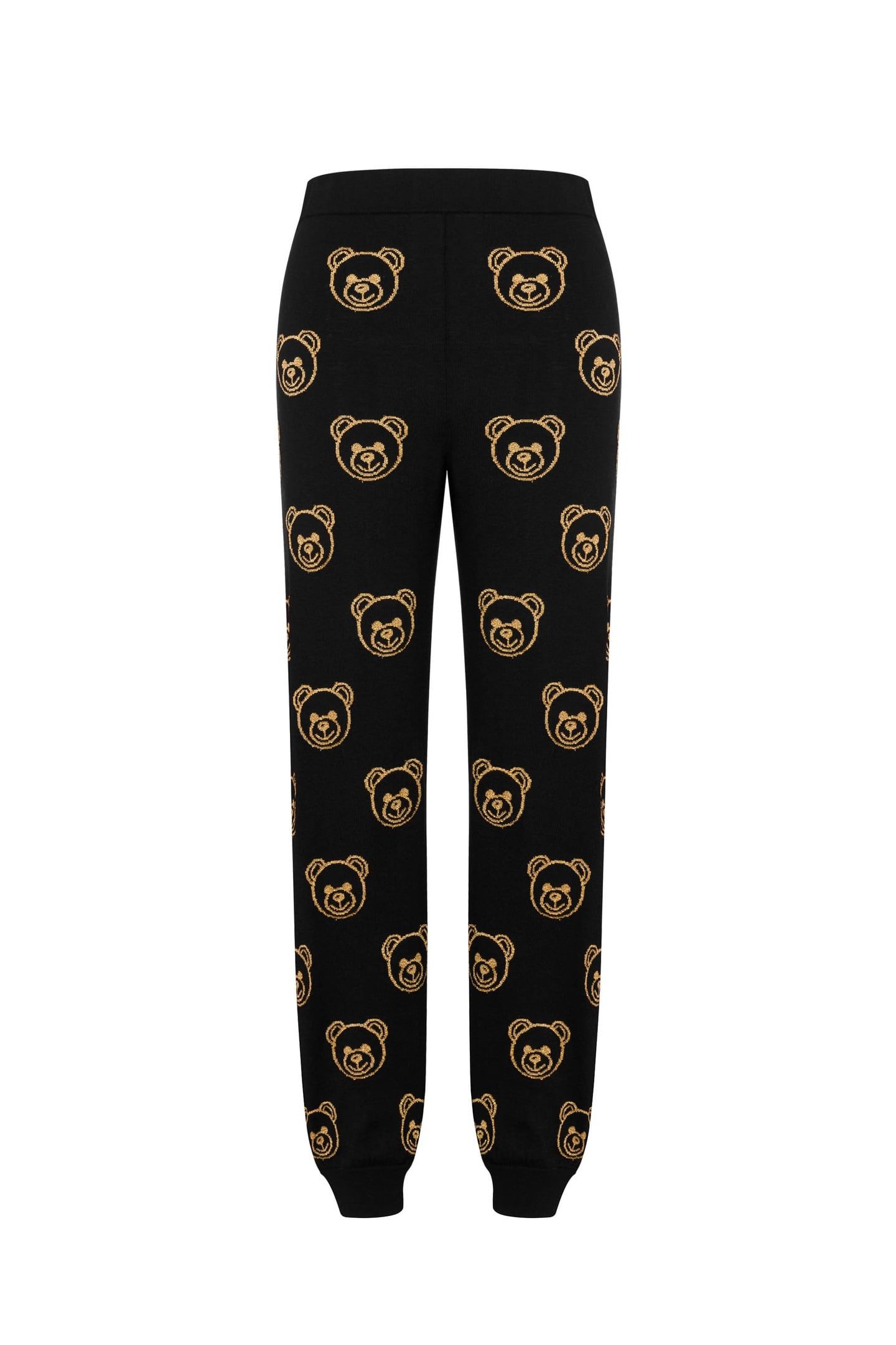 TEDDY BEAR INTARSIA KNITTED JOGGERS BLACK 3