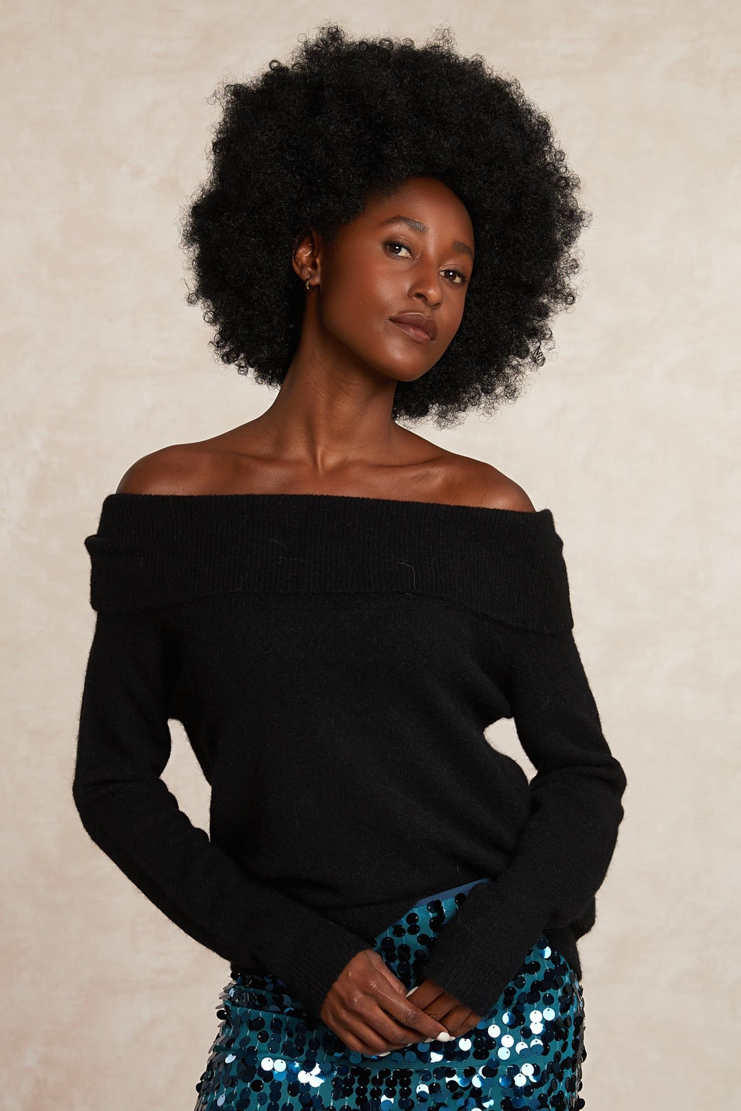 FANCY WOOL-ALPACA SWEATER LONG SLEEVES BLACK 3