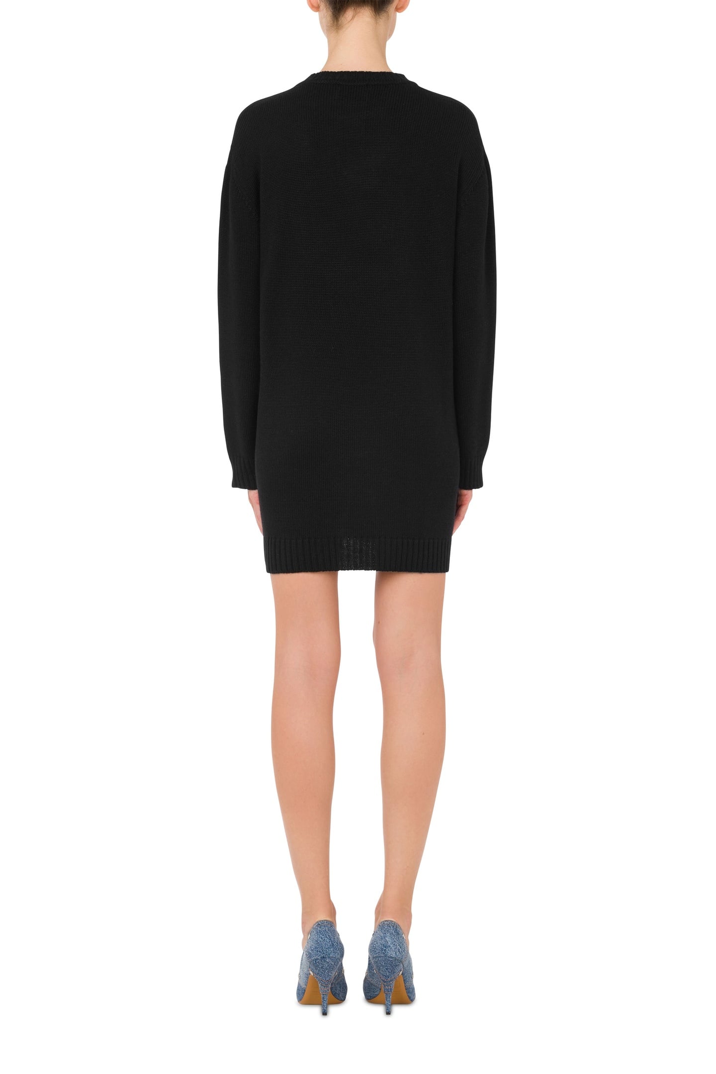 PEACE SYMBOL WOOL BLEND DRESS BLACK 2
