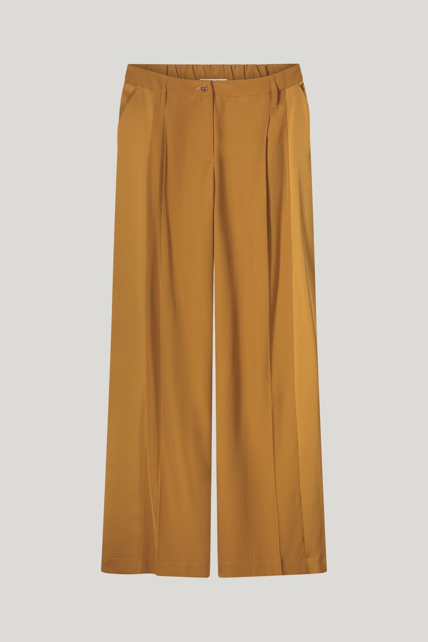 TROUSERS WIDE LEG CREPE VISCOSE BLEND CAMEL BROWN 3