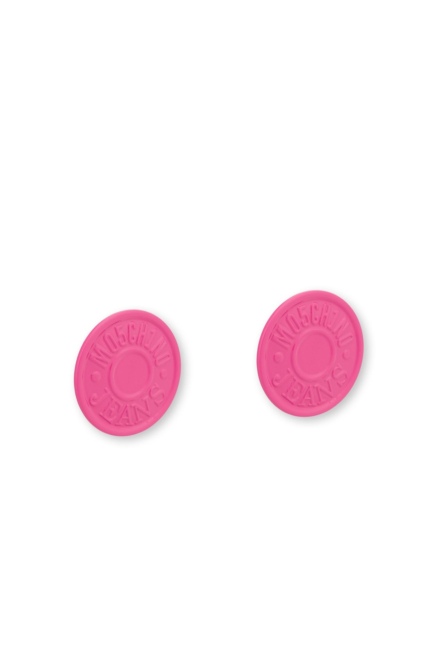 MOSCHINO JEANS BUTTON EARRINGS PINK 2
