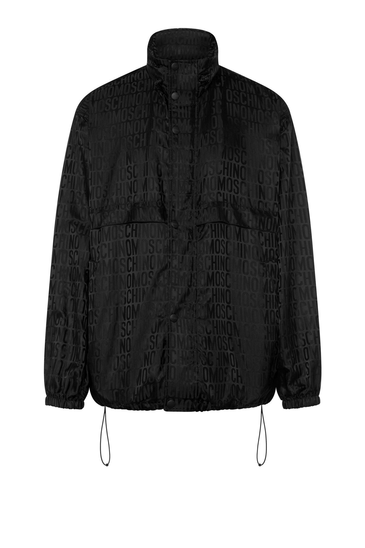 WINDBREAKER IN NYLON JACQUARD ALLOVER LOGO BLACK 3