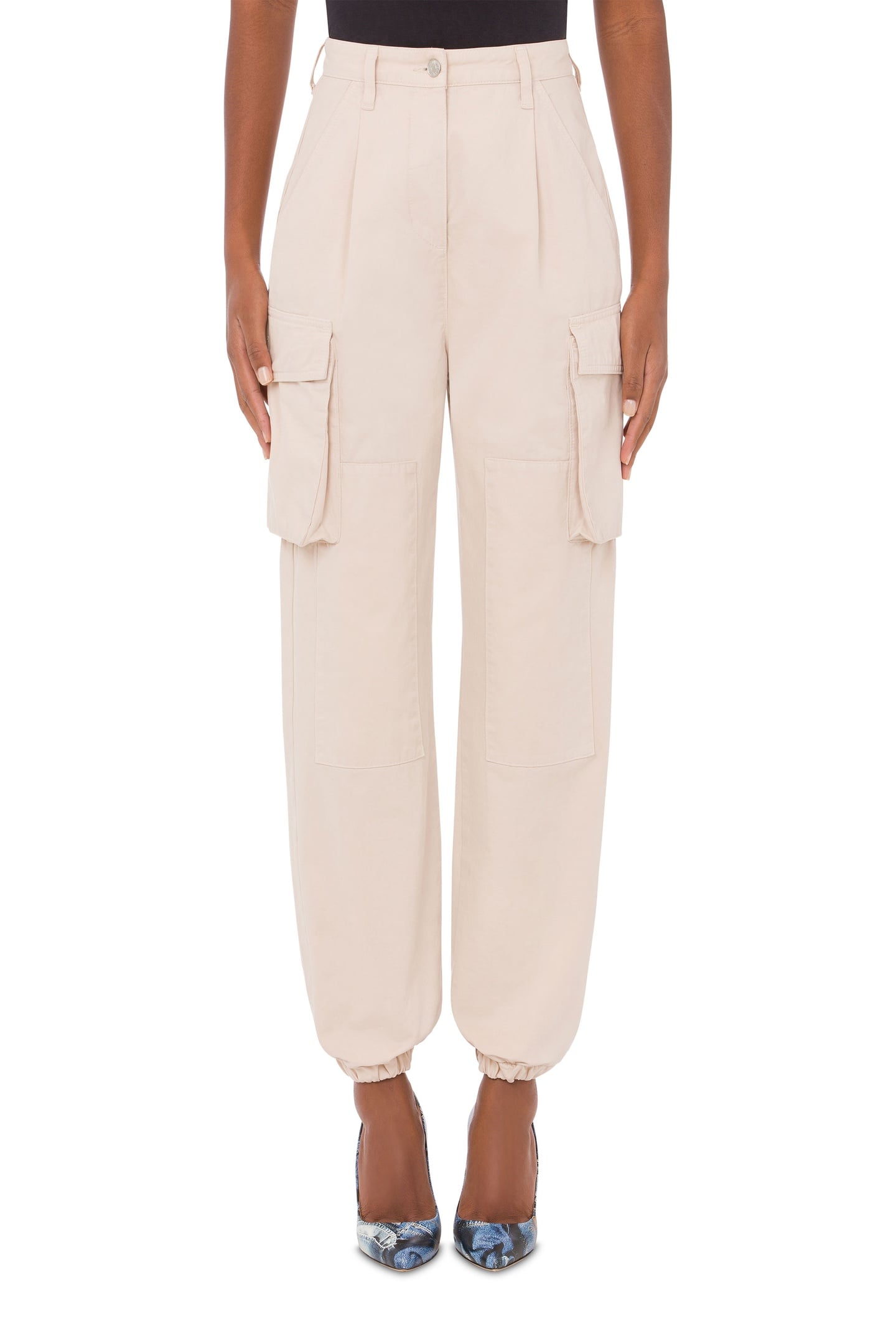 GARMENT-DYED GABARDINE CARGO TROUSERS BEIGE 1